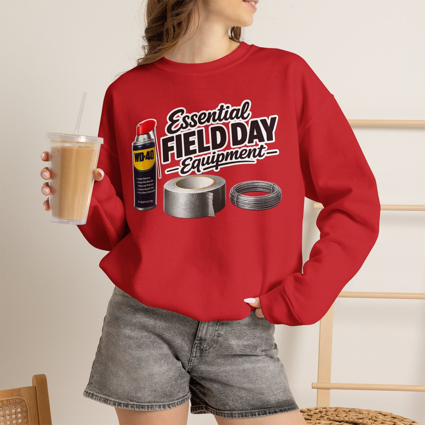 "Essential Field Day Equipment" Graphic - Crewneck Sweatshirt