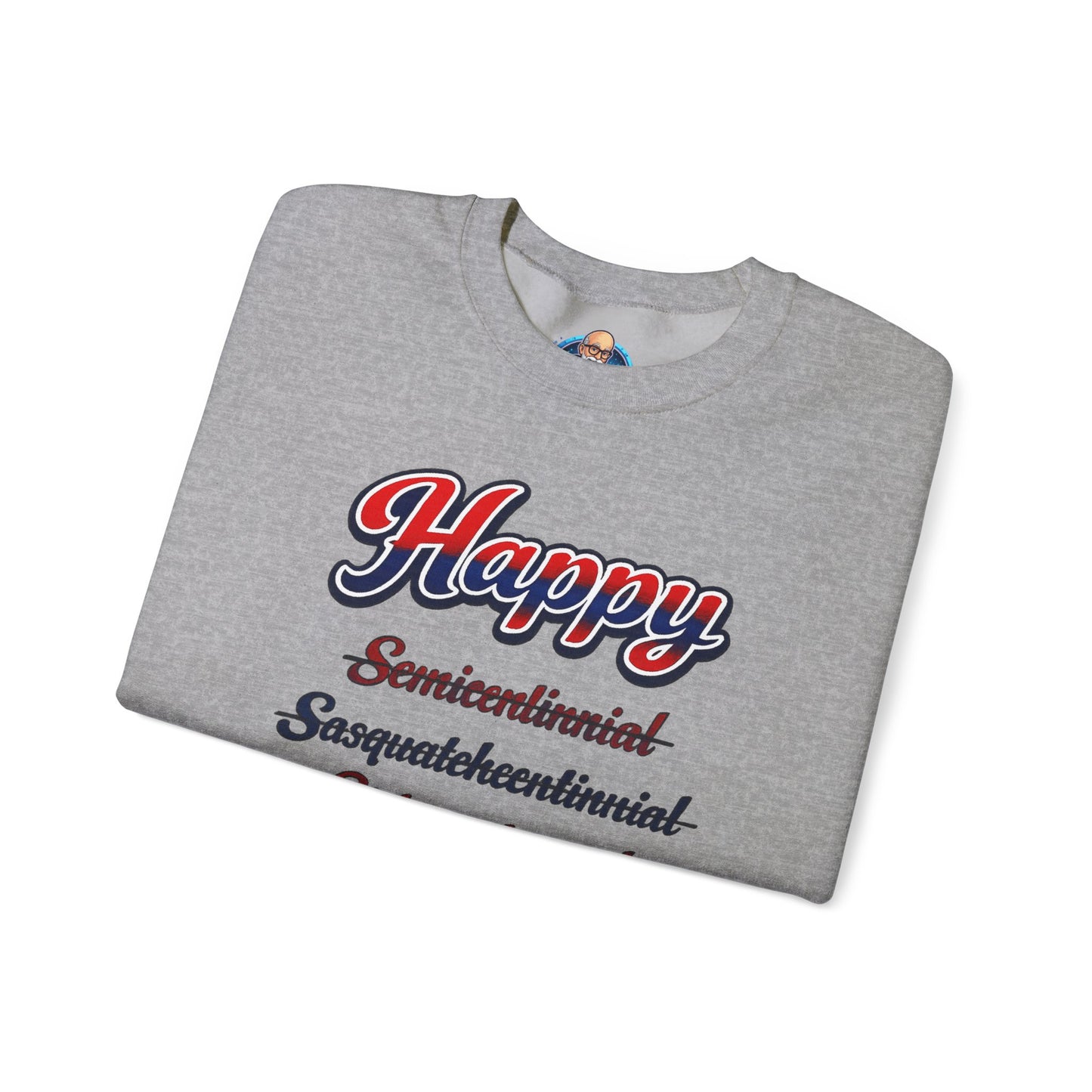 Crewneck Sweatshirt — "Happy 250th America!" Patriotic Retro Script