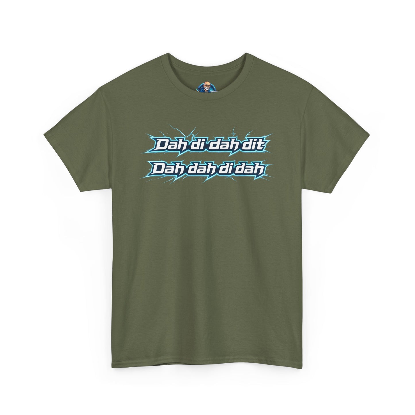 Retro Lyric Graphic Tee — "Dah dah di di dit" Blue Script