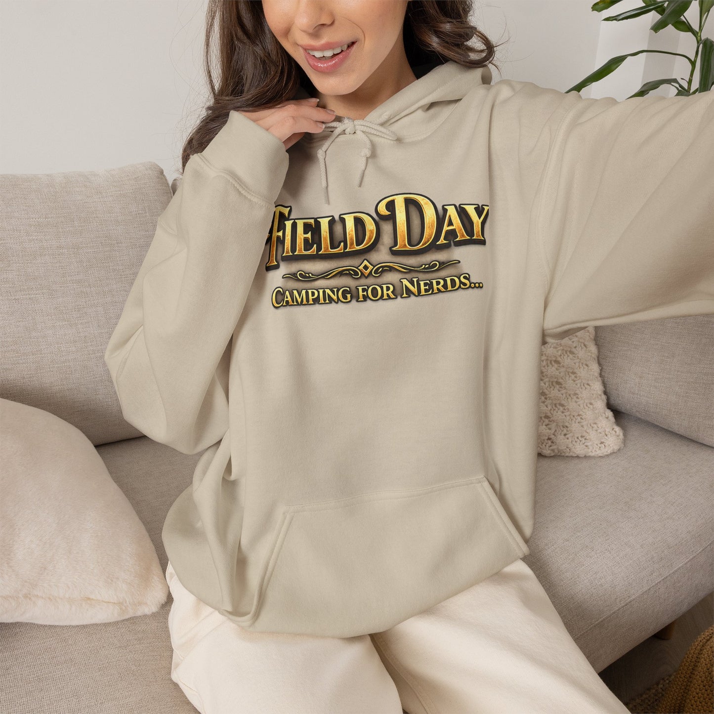 "Field Day: Camping for Nerds" Retro Outdoor Graphic Hoodie