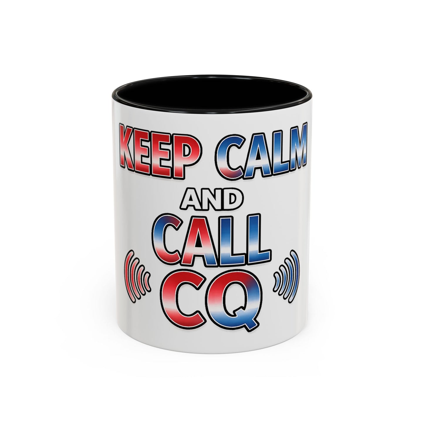 Keep Calm and Call CQ Accent Coffee Mug – Radio Operator Ham Radio Gift (11/15 oz)