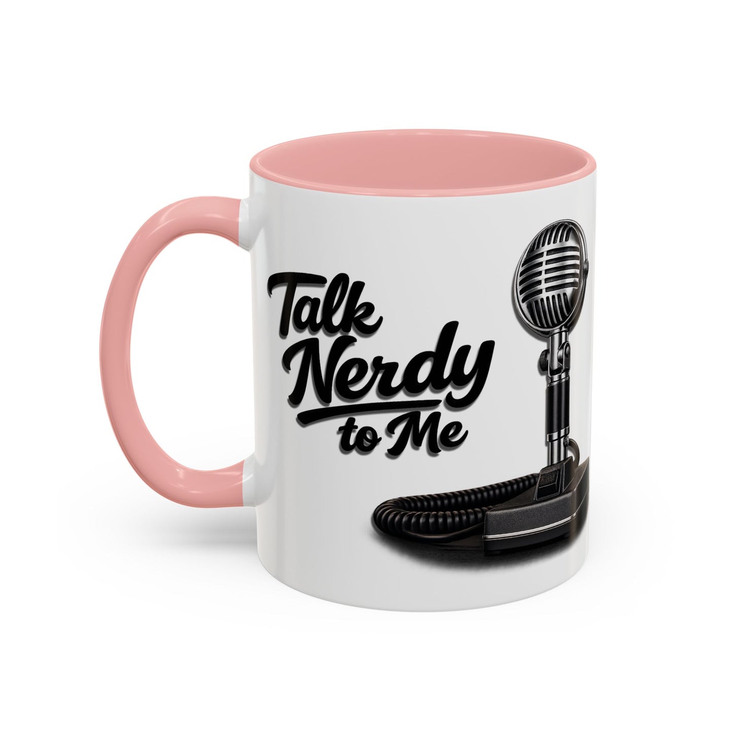 Talk Nerdy to Me Coffee Mug — Retro Ham Radio Microphone Accent Mug (11/15 oz)