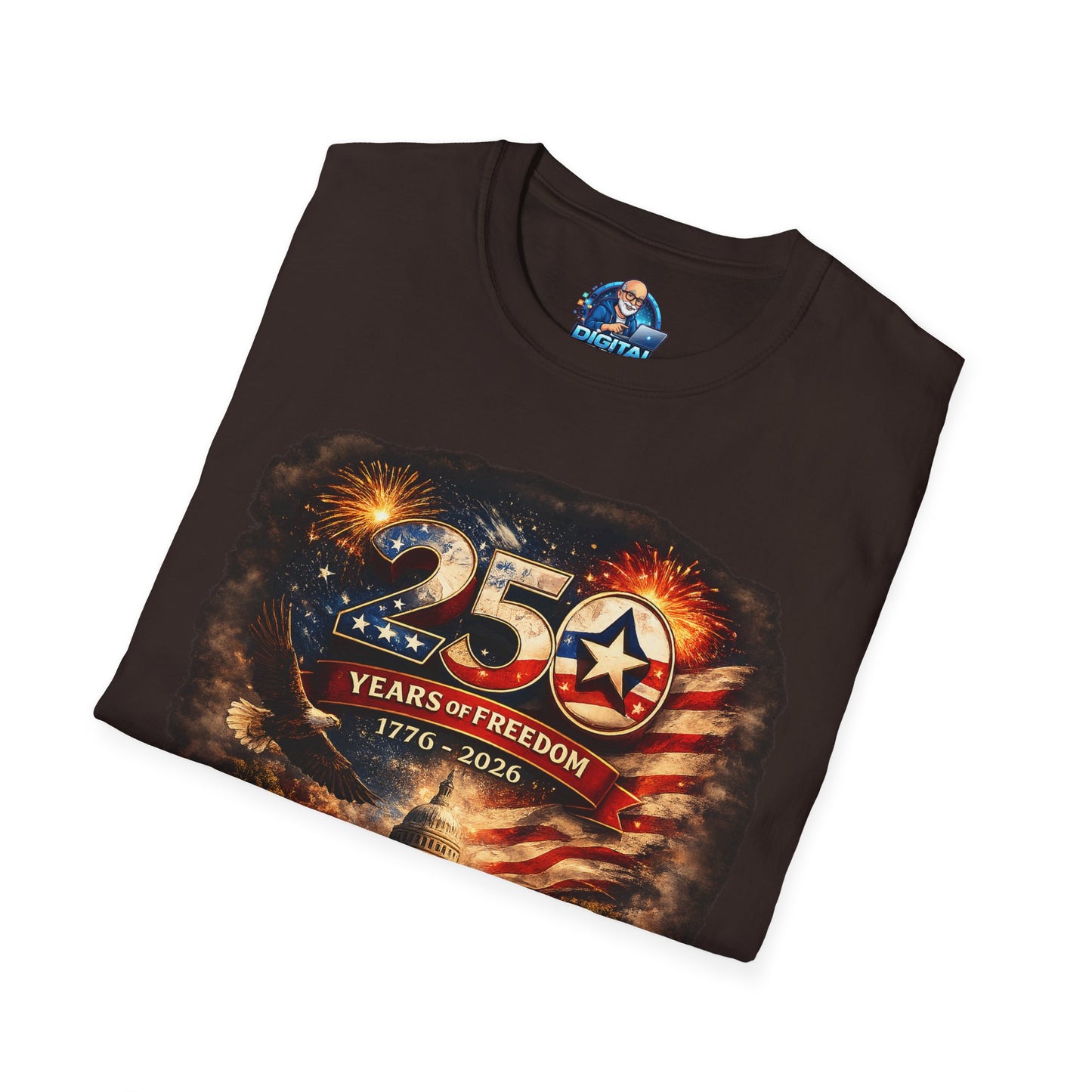 250 Years of Freedom 1776–2026 T-Shirt — Patriotic American Flag & Capitol Anniversary Tee