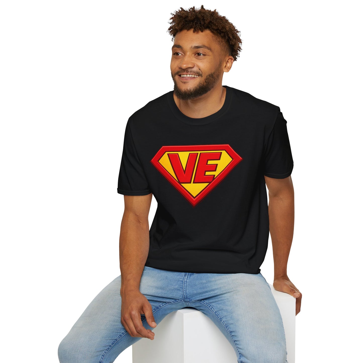 VE Superhero Logo T-Shirt — Bold Retro Graphic Tee