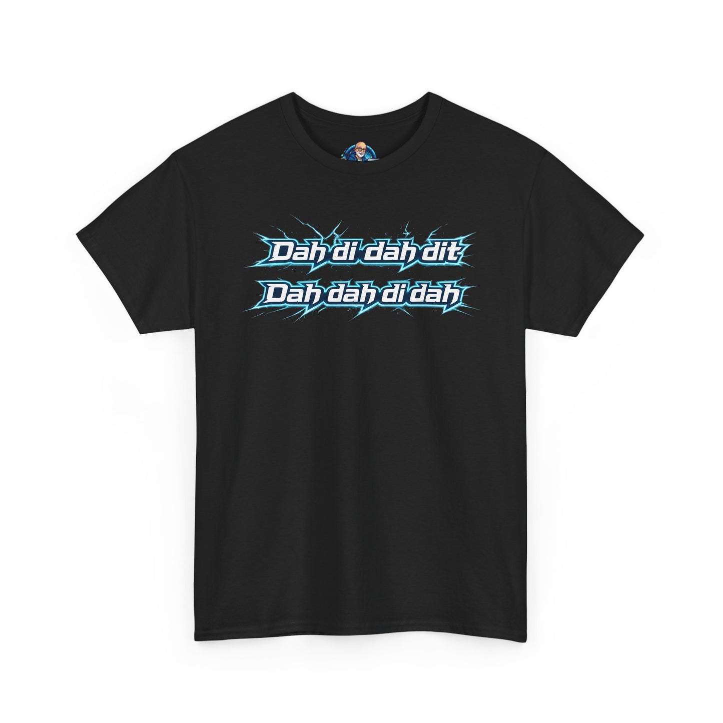 Retro Lyric Graphic Tee — "Dah dah di di dit" Blue Script