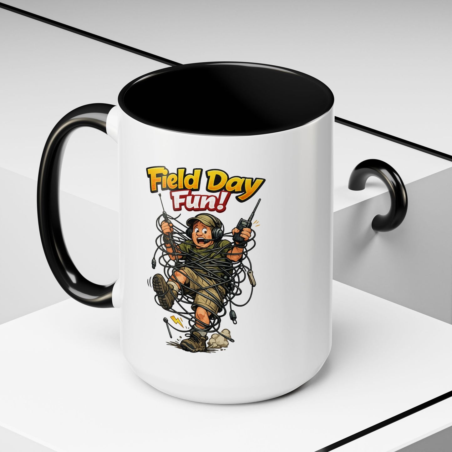 Field Day Fun! Accent Coffee Mug – Humorous Outdoor Adventure Ham Gift (11/15oz)