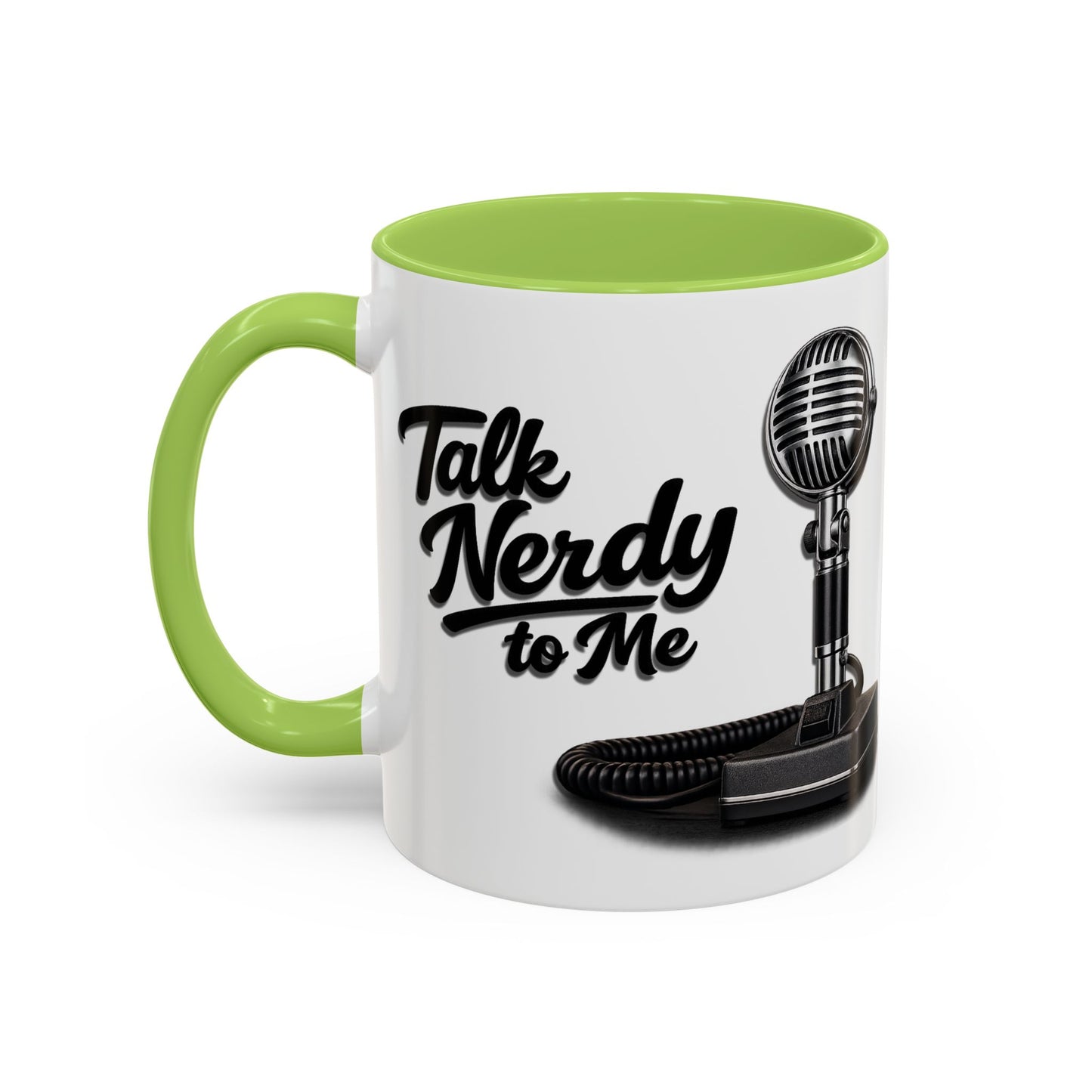 Talk Nerdy to Me Coffee Mug — Retro Ham Radio Microphone Accent Mug (11/15 oz)