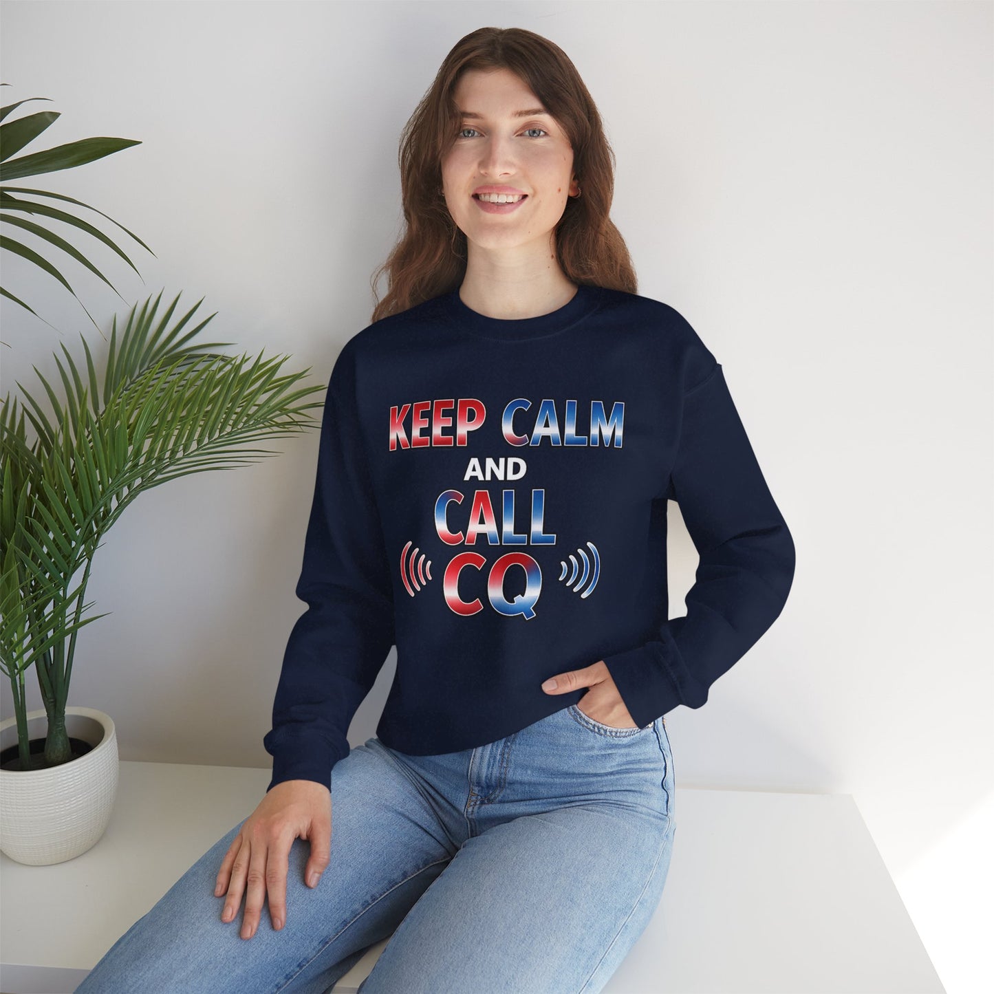 "Keep Calm and Call CQ" Patriotic Radio Operator Tee
