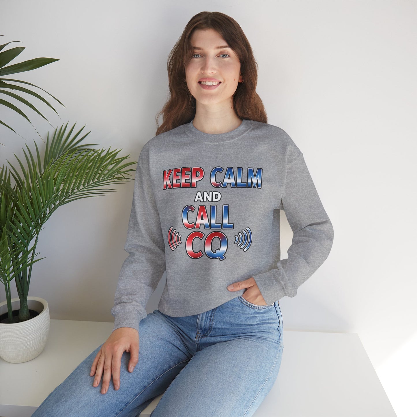 "Keep Calm and Call CQ" Patriotic Radio Operator Tee