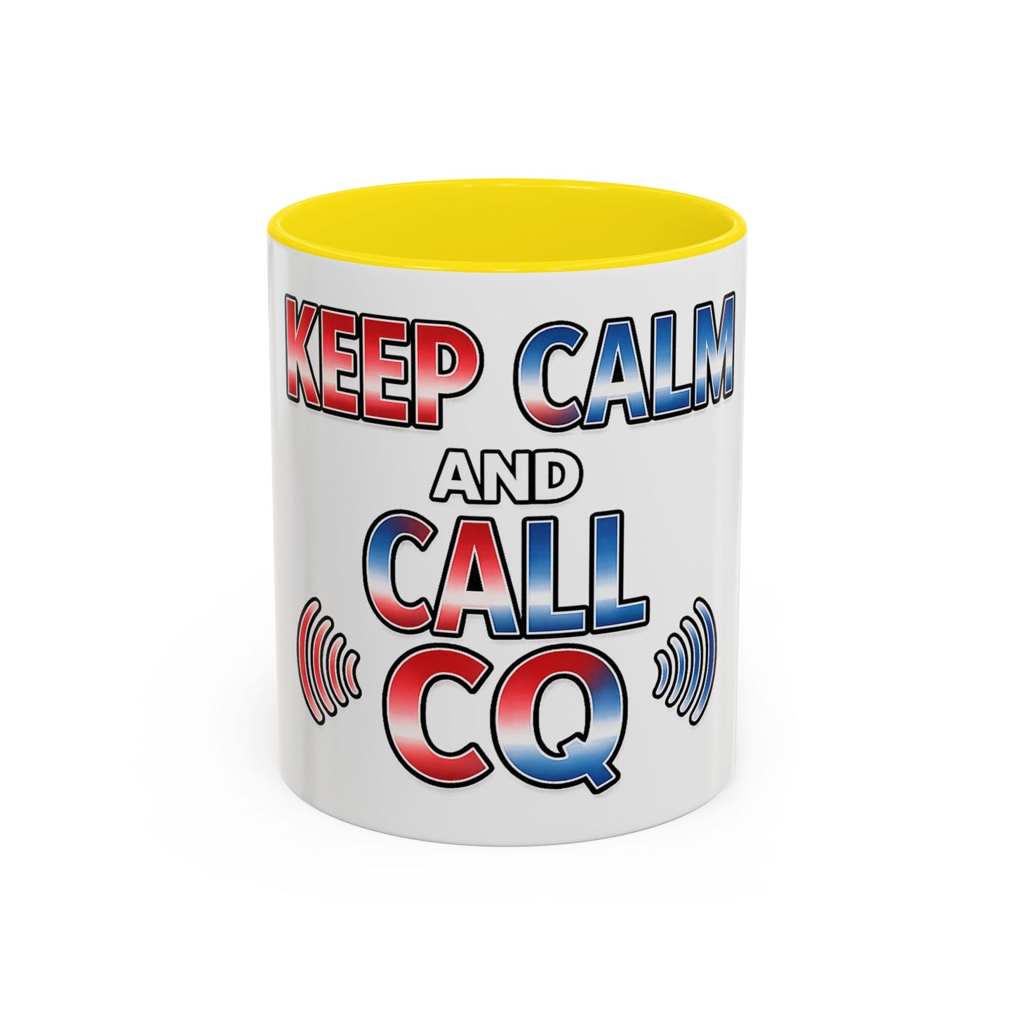 Keep Calm and Call CQ Accent Coffee Mug – Radio Operator Ham Radio Gift (11/15 oz)