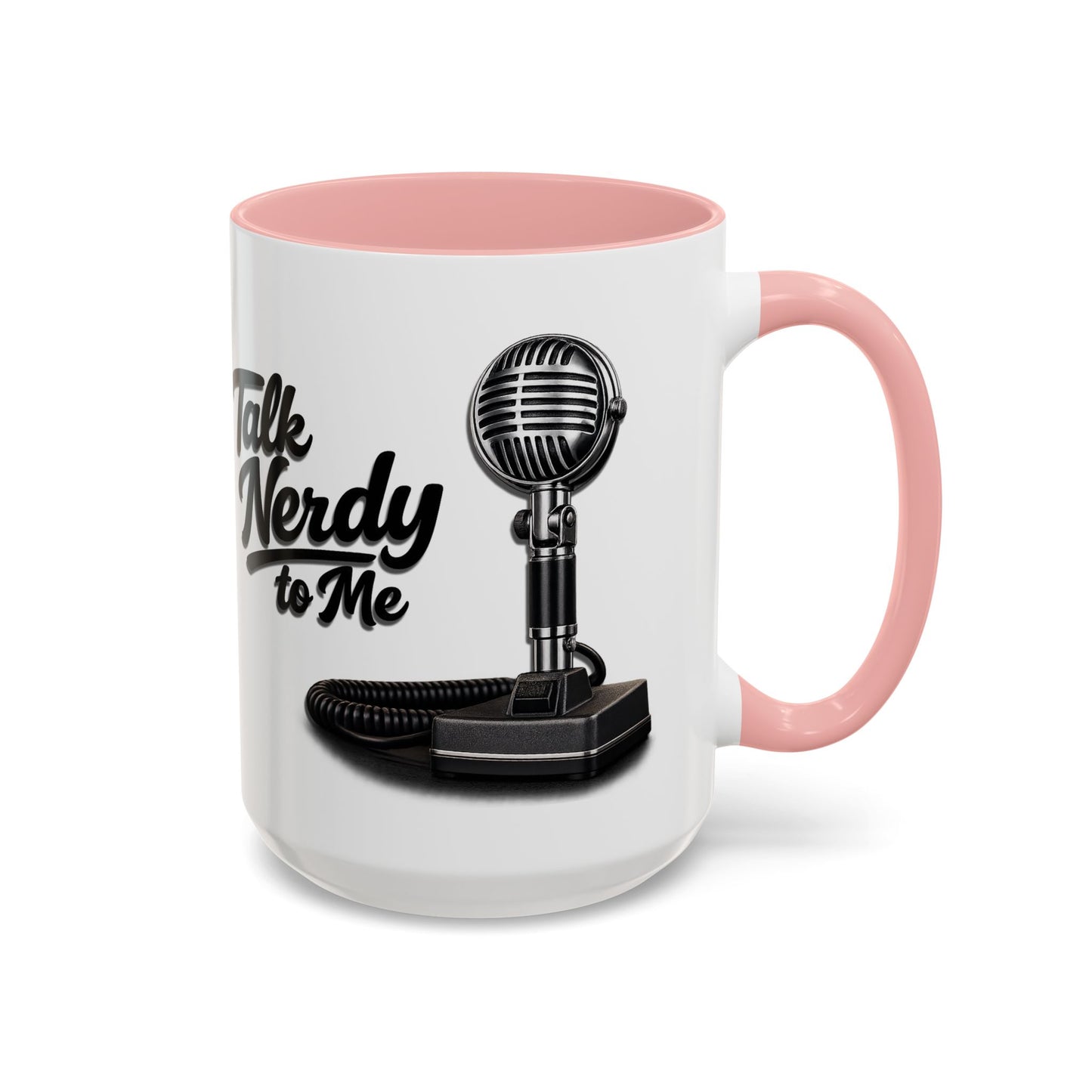 Talk Nerdy to Me Coffee Mug — Retro Ham Radio Microphone Accent Mug (11/15 oz)