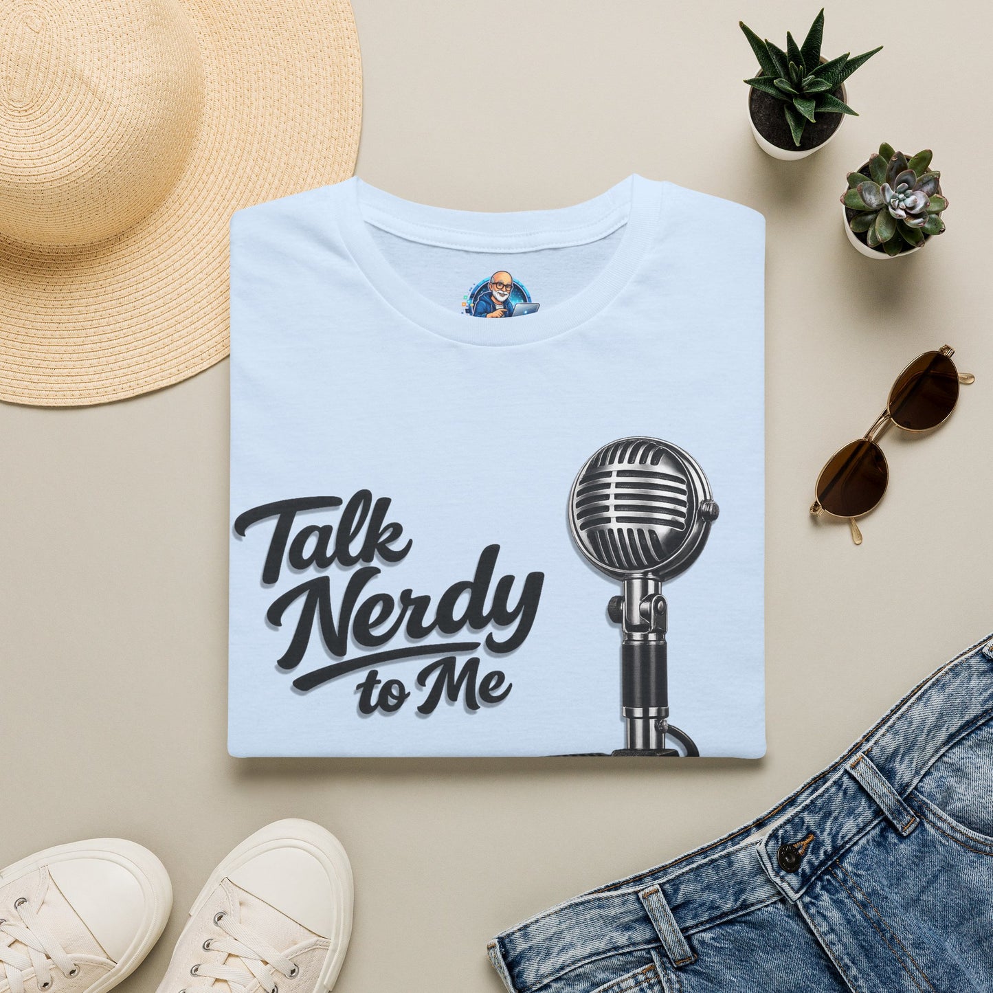 Talk Nerdy to Me T-Shirt — Retro Ham Radio Microphone Nerdy Quote Tee