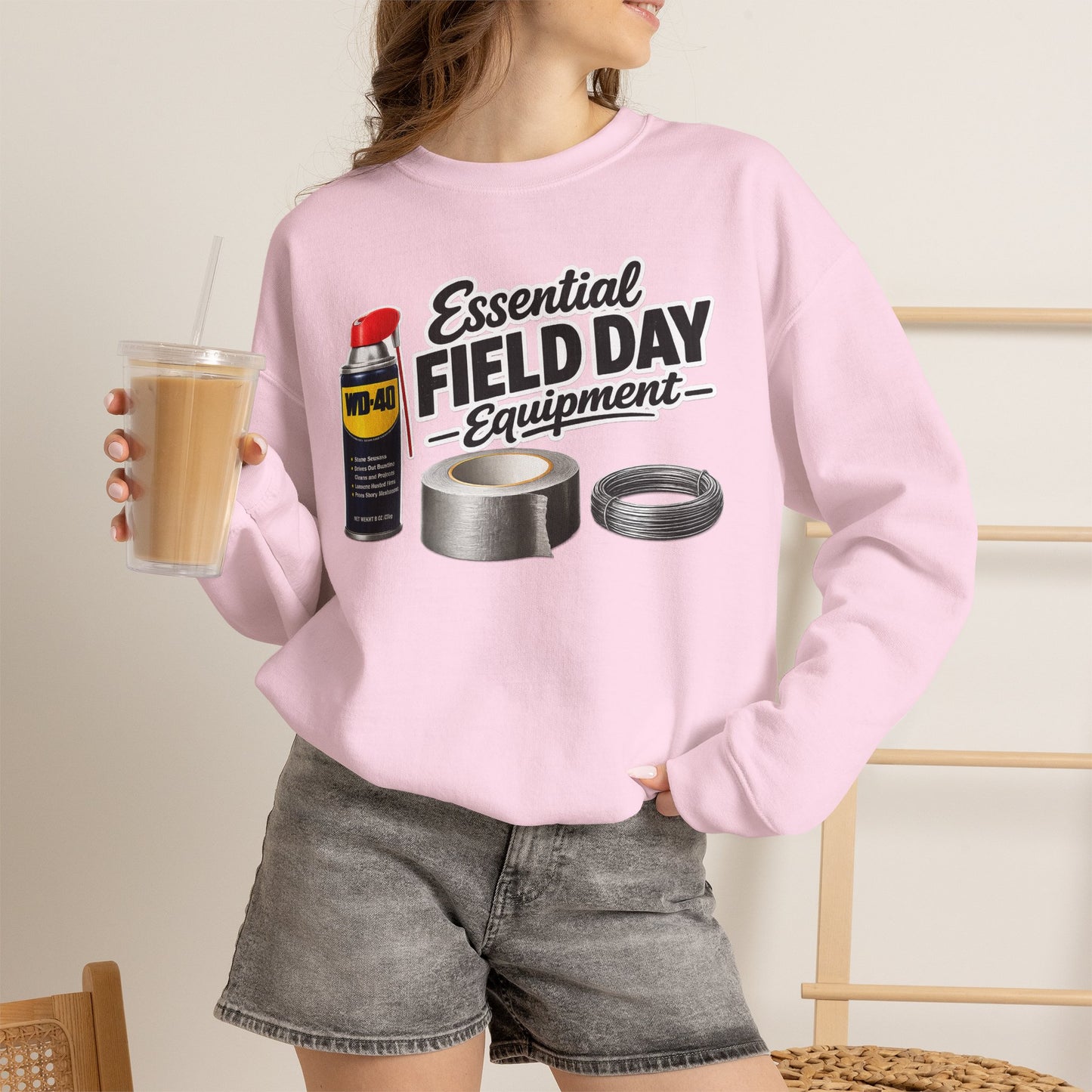 "Essential Field Day Equipment" Graphic - Crewneck Sweatshirt