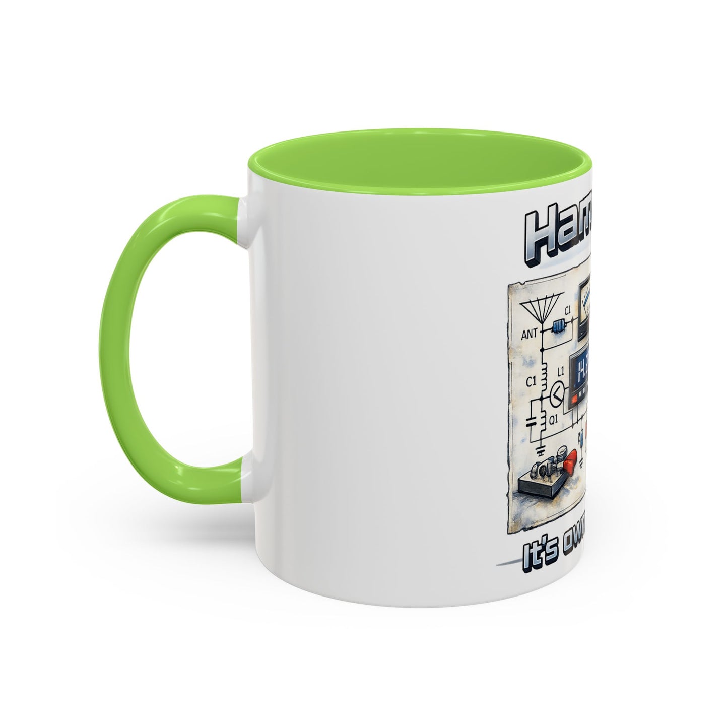 Ham Radio Circuit Design Coffee Mug — "Ham Radio: It’s Own Language" (11oz/15oz)