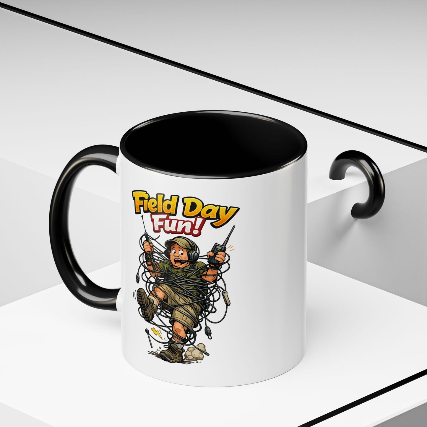 Field Day Fun! Accent Coffee Mug – Humorous Outdoor Adventure Ham Gift (11/15oz)