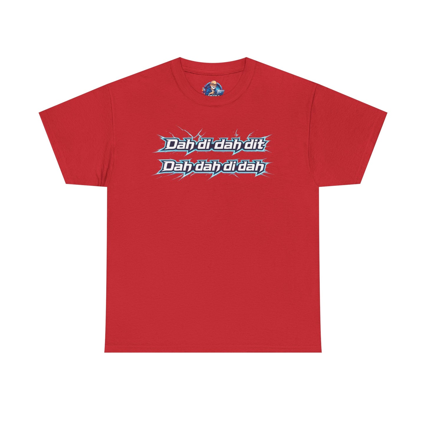 Retro Lyric Graphic Tee — "Dah dah di di dit" Blue Script