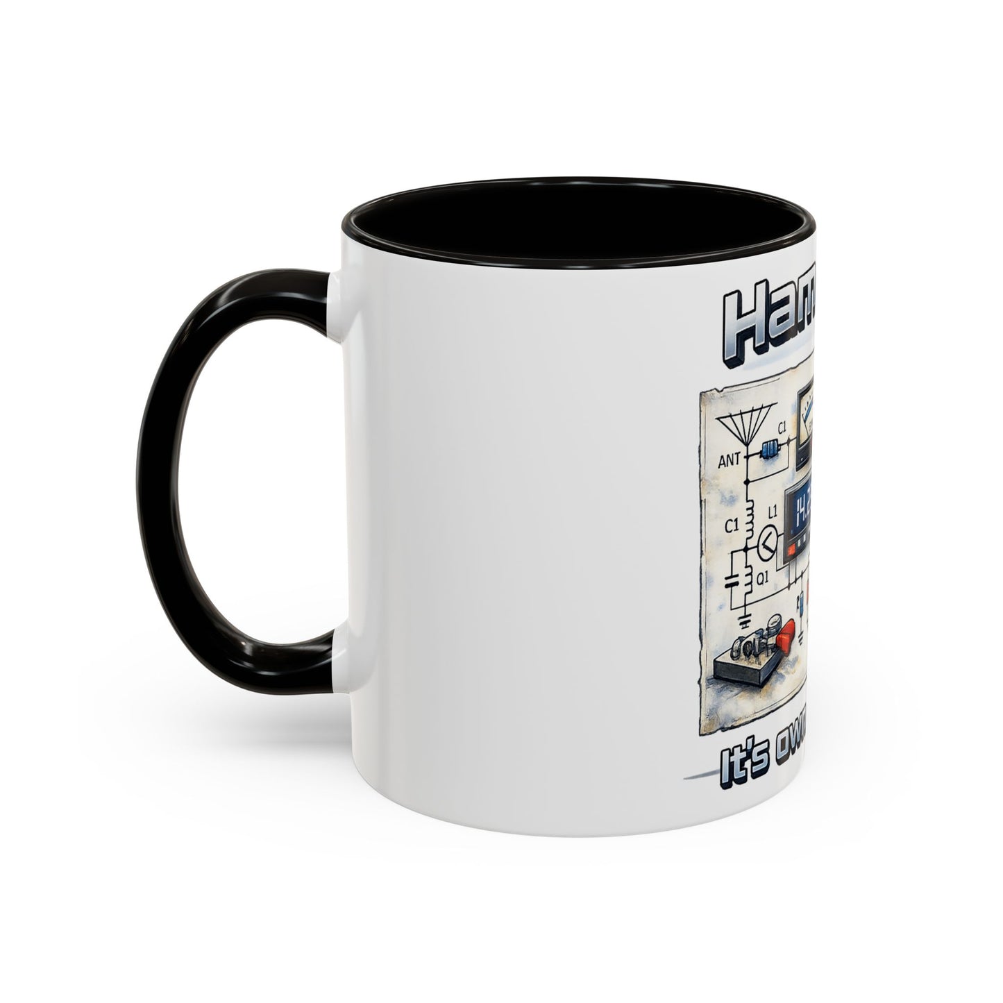 Ham Radio Circuit Design Coffee Mug — "Ham Radio: It’s Own Language" (11oz/15oz)