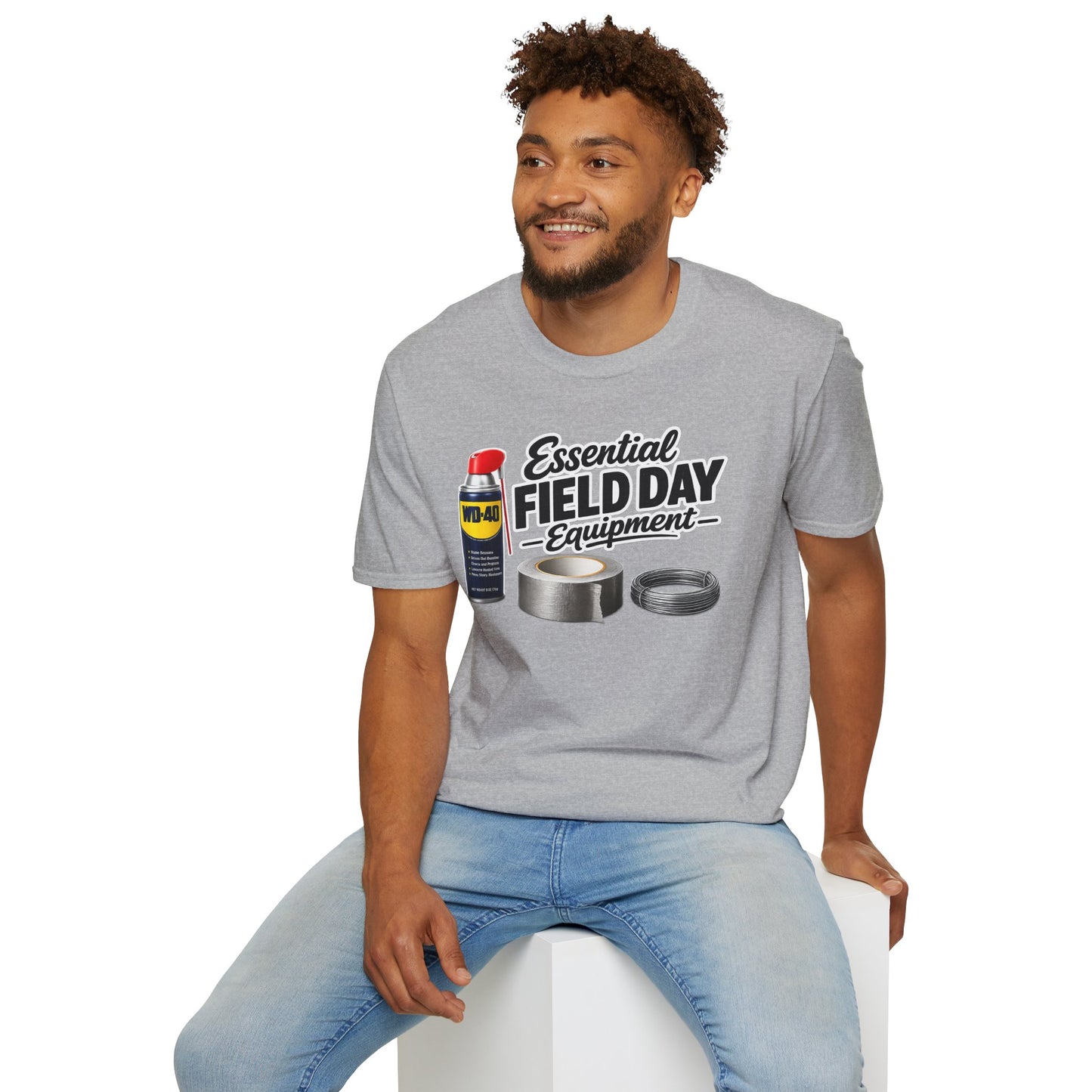 Field Day Essentials T-Shirt — "Essential Field Day Equipment" Graphic Tee