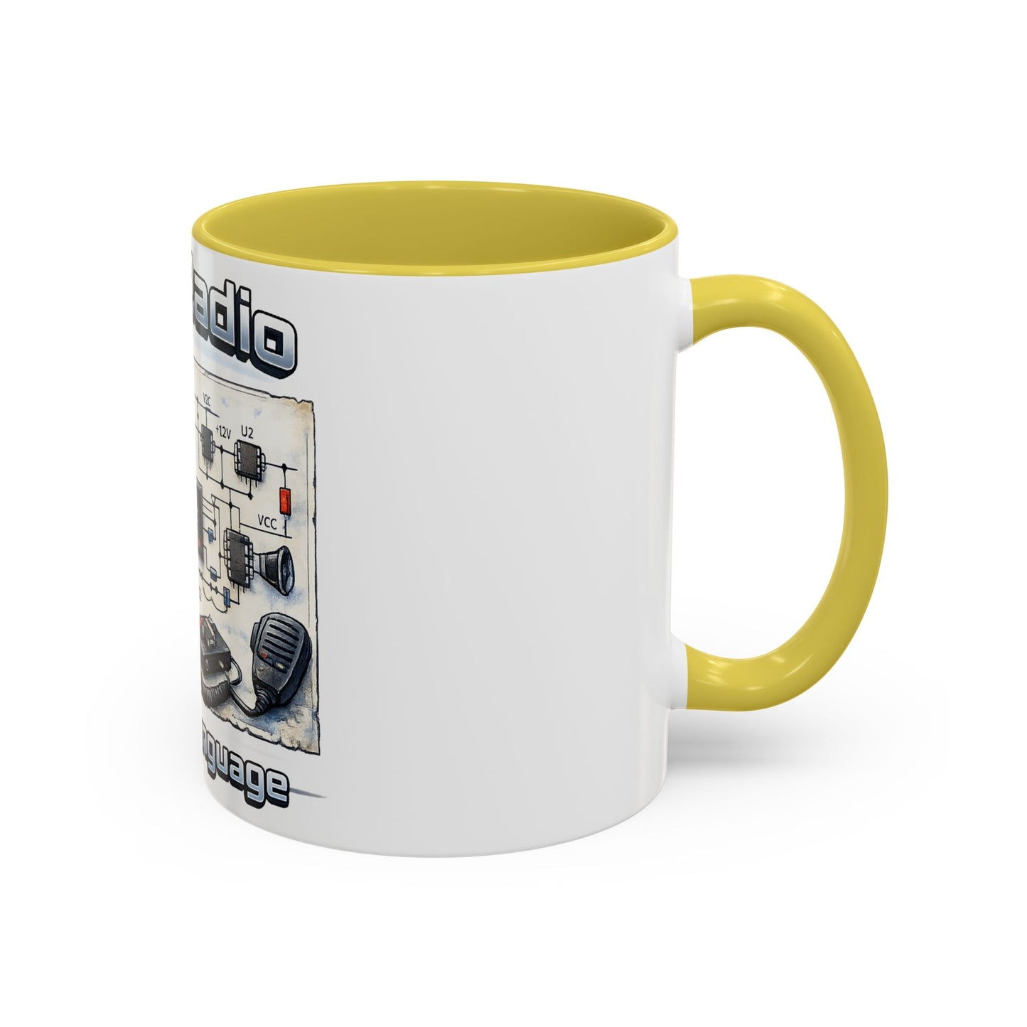 Ham Radio Circuit Design Coffee Mug — "Ham Radio: It’s Own Language" (11oz/15oz)