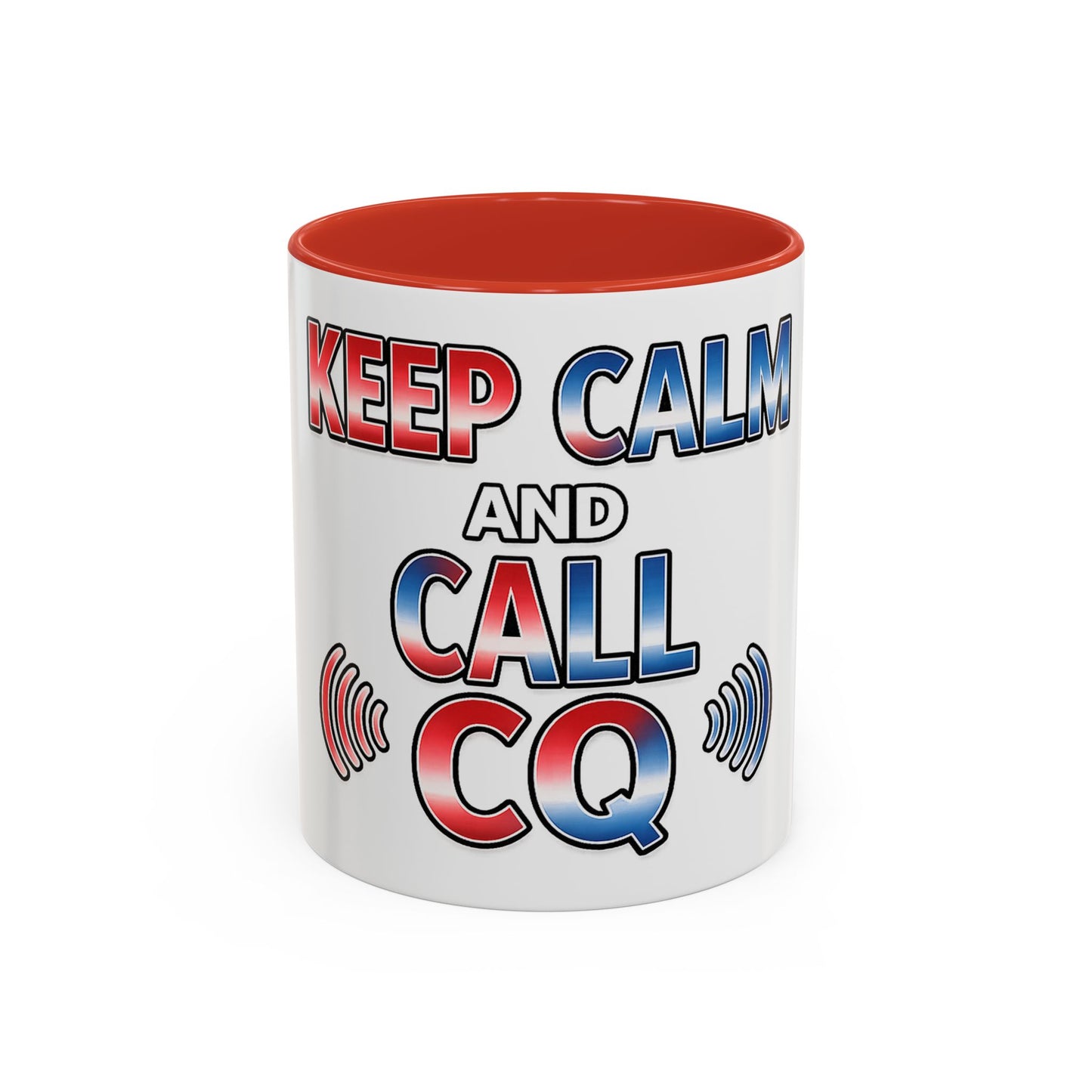 Keep Calm and Call CQ Accent Coffee Mug – Radio Operator Ham Radio Gift (11/15 oz)