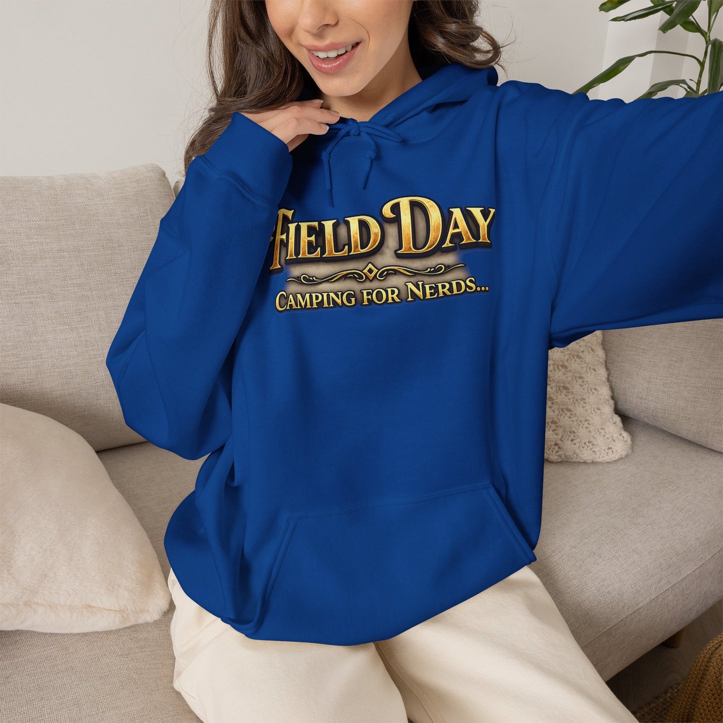 "Field Day: Camping for Nerds" Retro Outdoor Graphic Hoodie