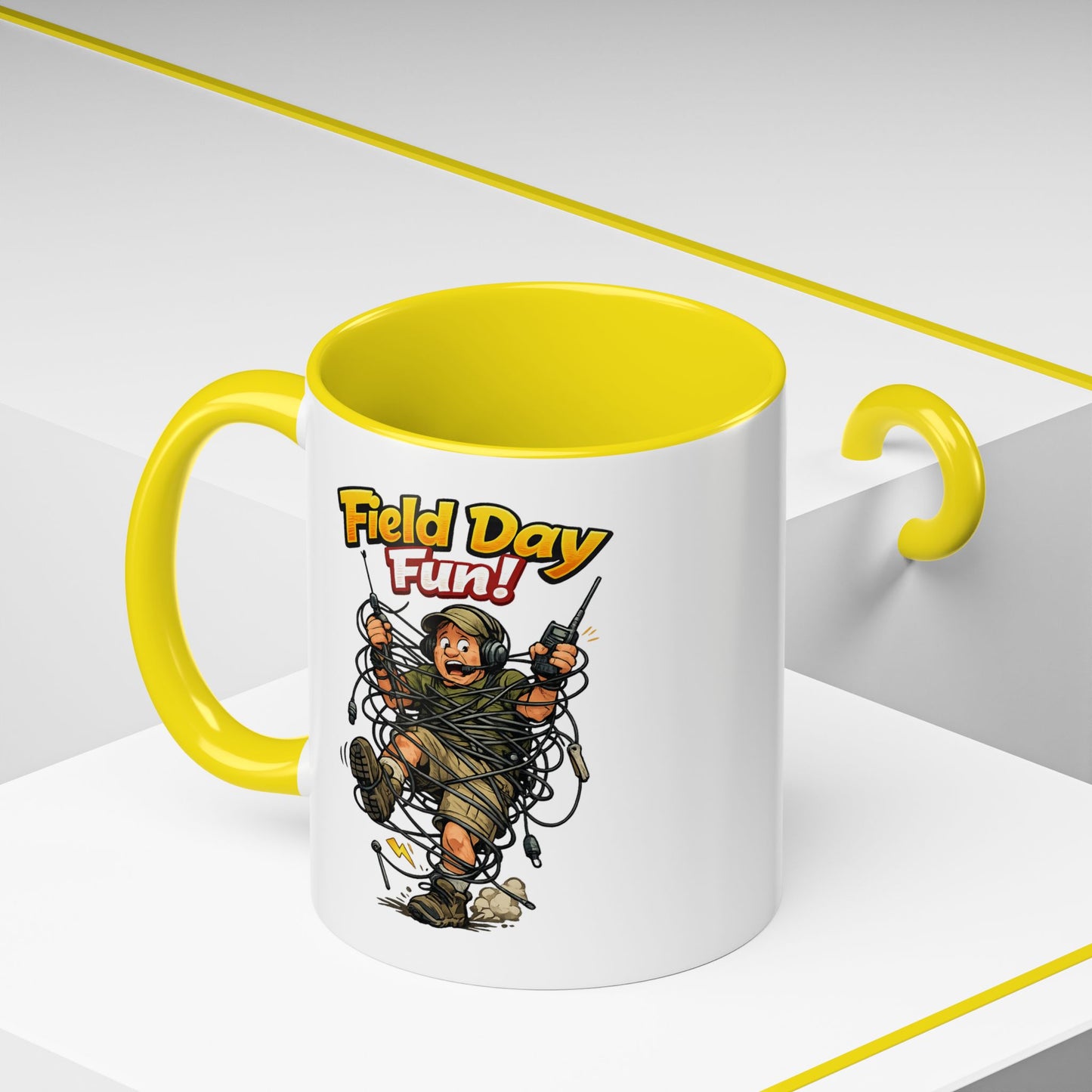 Field Day Fun! Accent Coffee Mug – Humorous Outdoor Adventure Ham Gift (11/15oz)