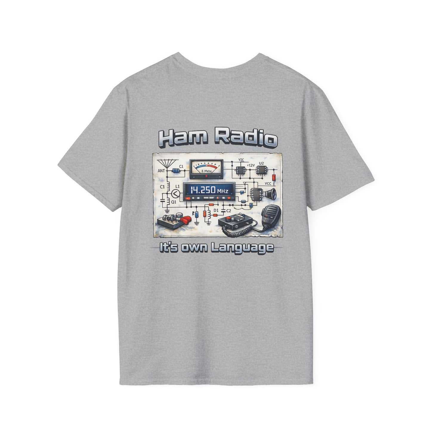 Ham Radio T-Shirt — “Ham Radio: It’s Own Language” Retro Radio Design