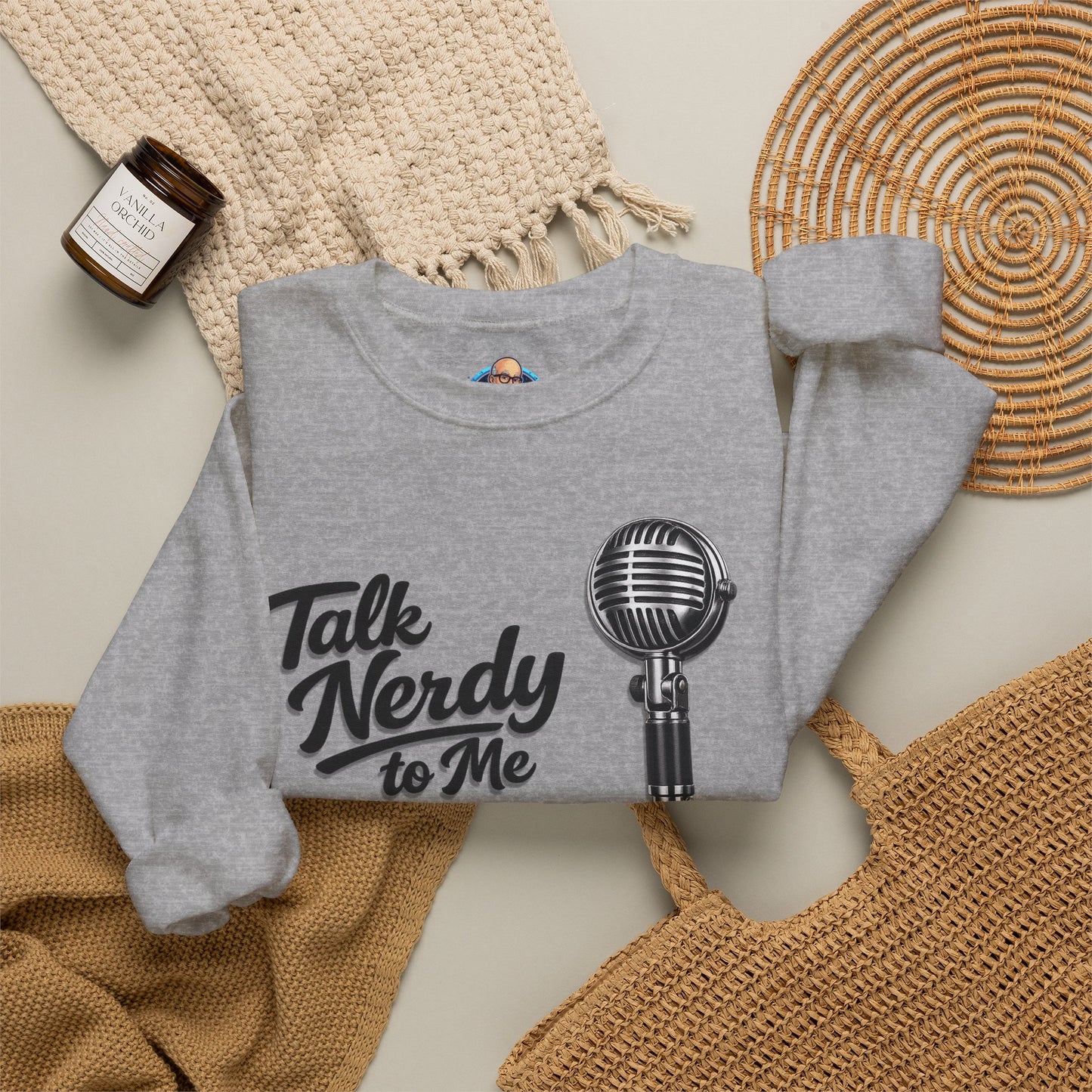 "Talk Nerdy to Me" Vintage Ham Radio Microphone Graphic