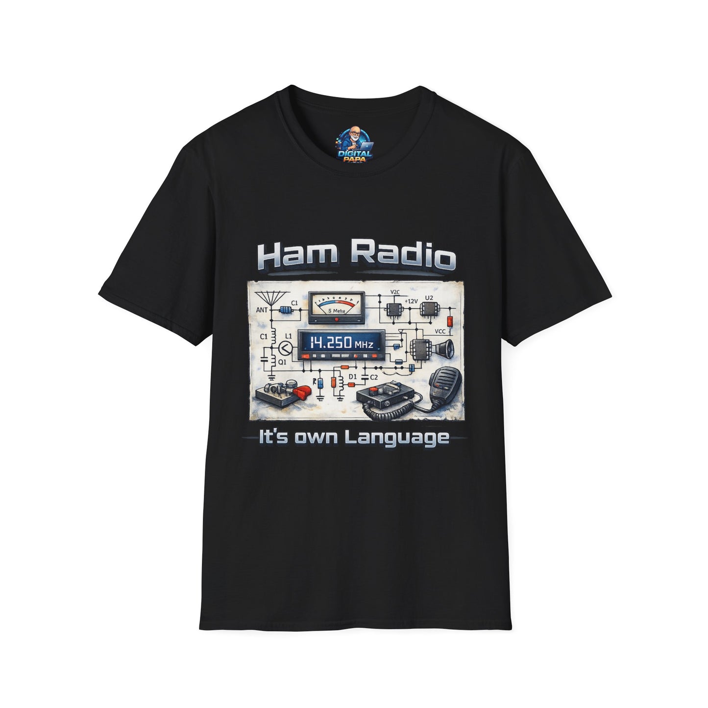 Ham Radio T-Shirt — “Ham Radio: It’s Own Language” Retro Radio Design