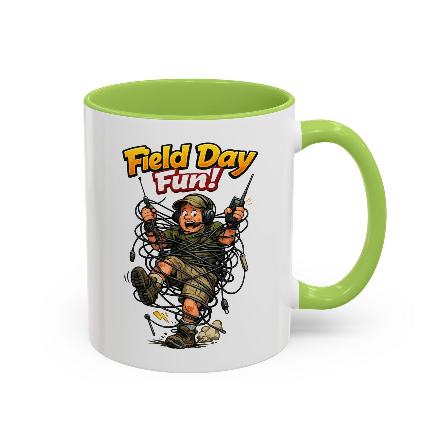 Field Day Fun! Accent Coffee Mug – Humorous Outdoor Adventure Ham Gift (11/15oz)
