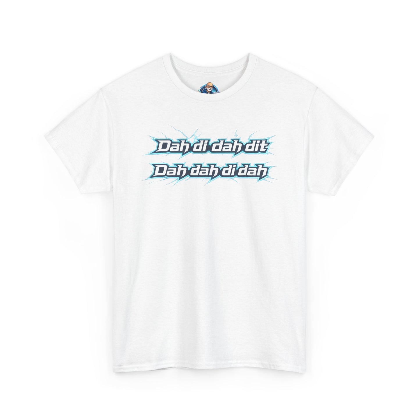 Retro Lyric Graphic Tee — "Dah dah di di dit" Blue Script