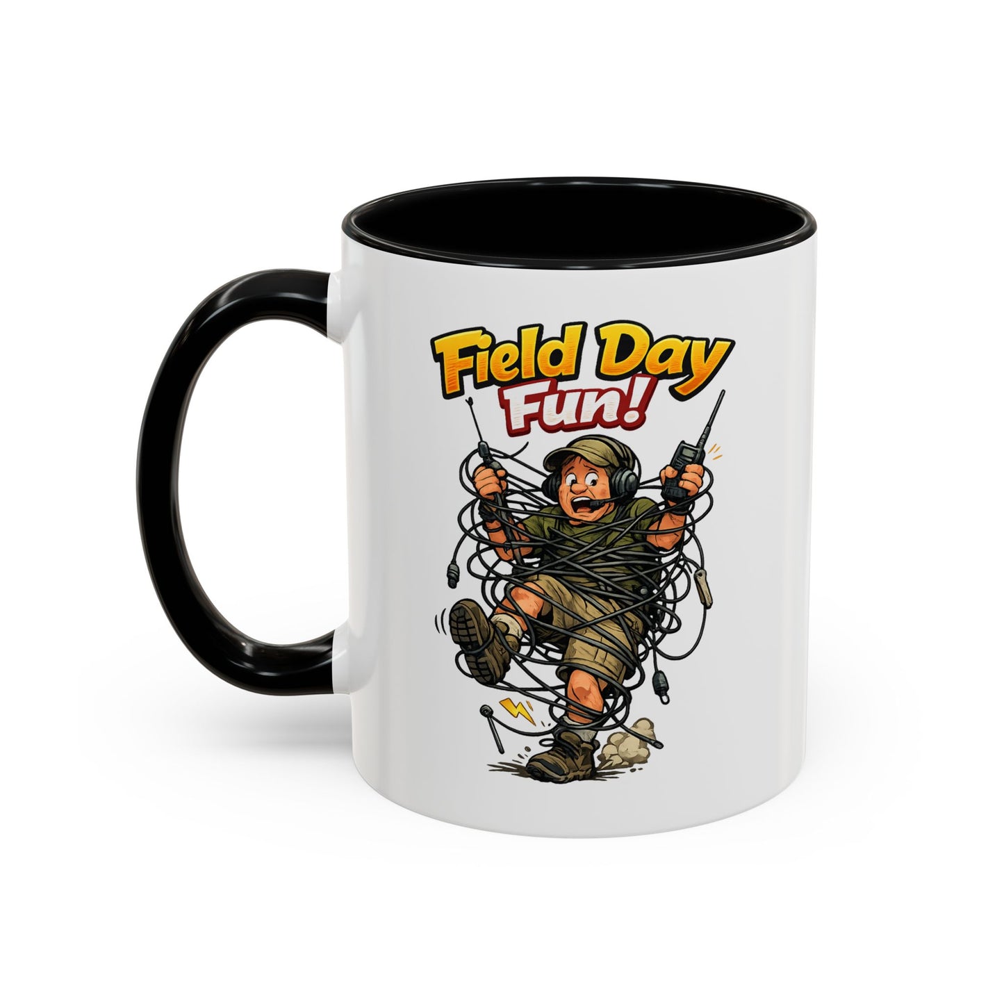 Field Day Fun! Accent Coffee Mug – Humorous Outdoor Adventure Ham Gift (11/15oz)
