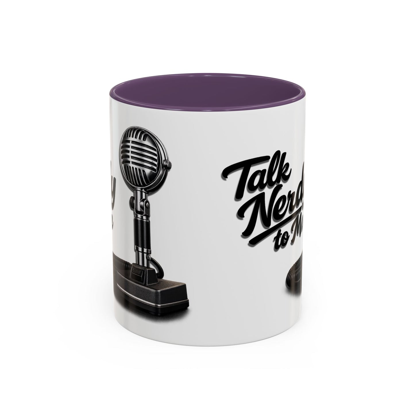 Talk Nerdy to Me Coffee Mug — Retro Ham Radio Microphone Accent Mug (11/15 oz)