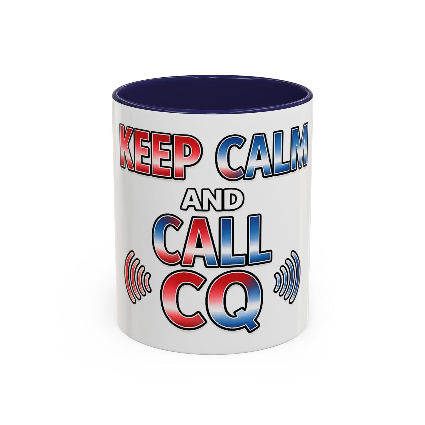 Keep Calm and Call CQ Accent Coffee Mug – Radio Operator Ham Radio Gift (11/15 oz)