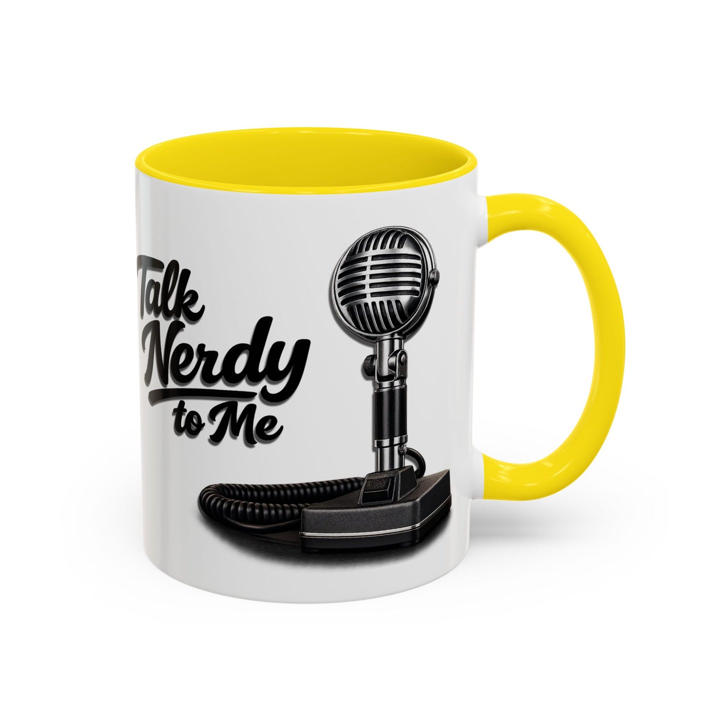 Talk Nerdy to Me Coffee Mug — Retro Ham Radio Microphone Accent Mug (11/15 oz)