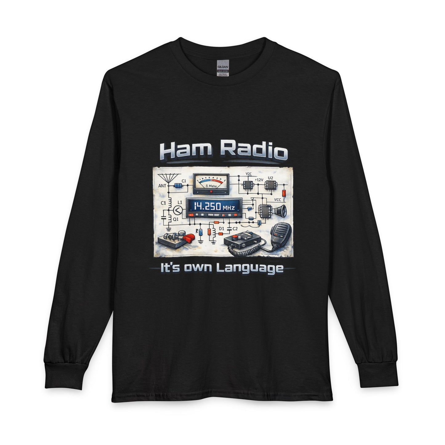 Ham Radio Long Sleeve Tee — “Ham Radio It’s own Language” Amateur Radio Shirt