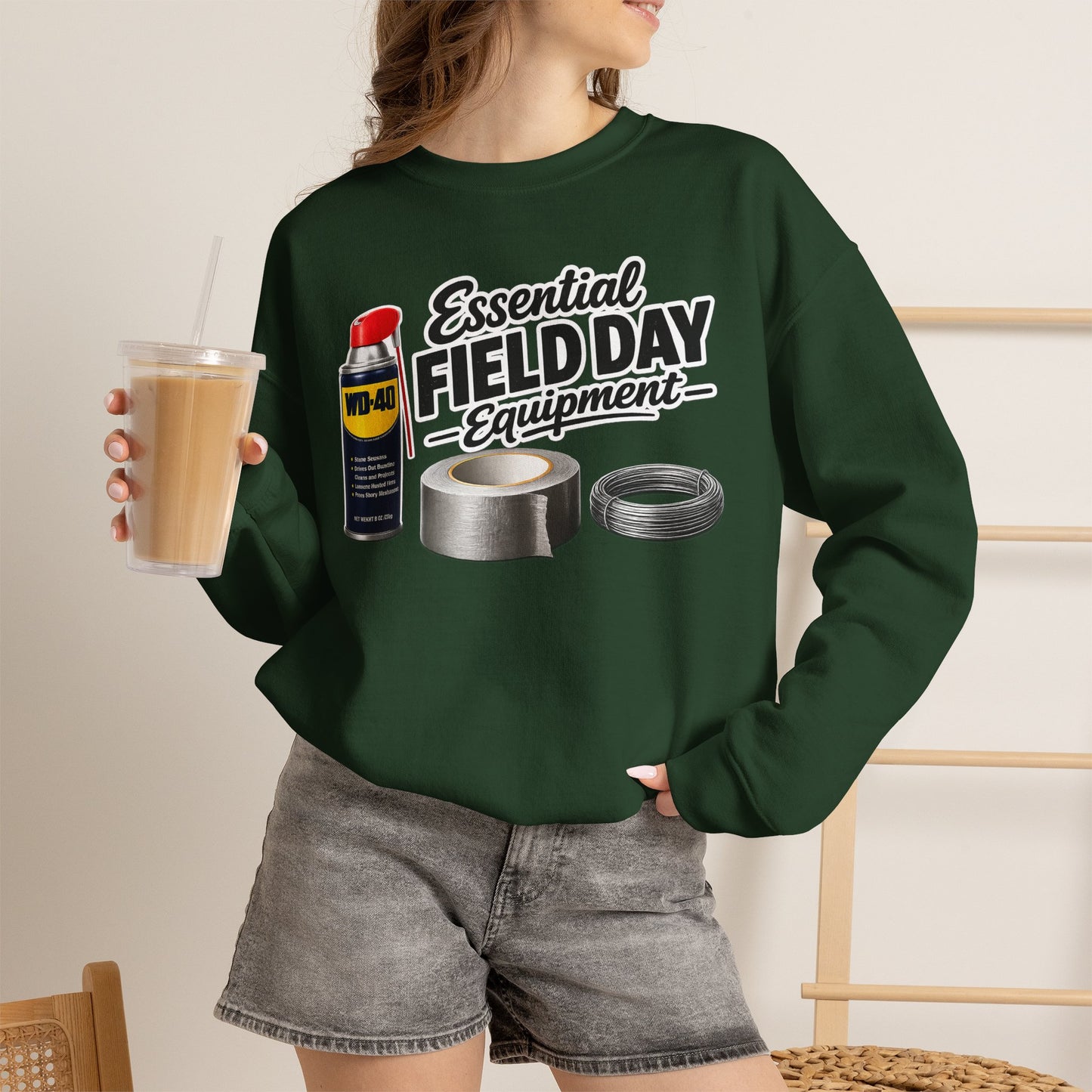 "Essential Field Day Equipment" Graphic - Crewneck Sweatshirt