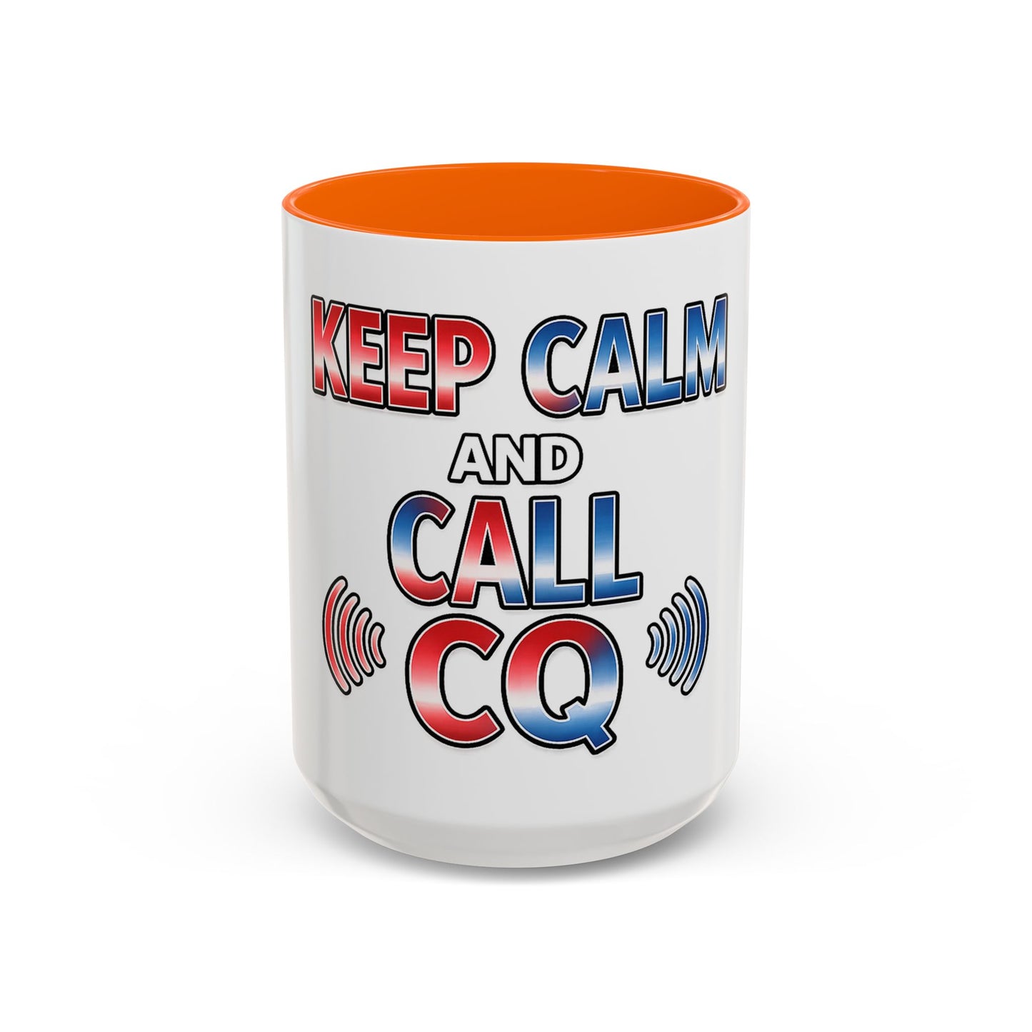 Keep Calm and Call CQ Accent Coffee Mug – Radio Operator Ham Radio Gift (11/15 oz)