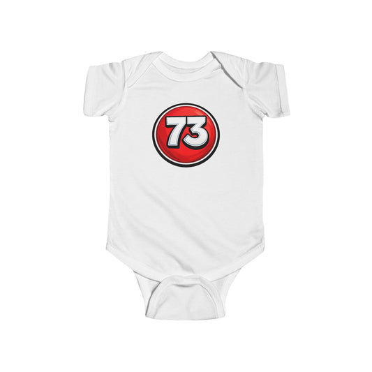 Baby Bodysuit — Red 73 Number Graphic Infant Onesie