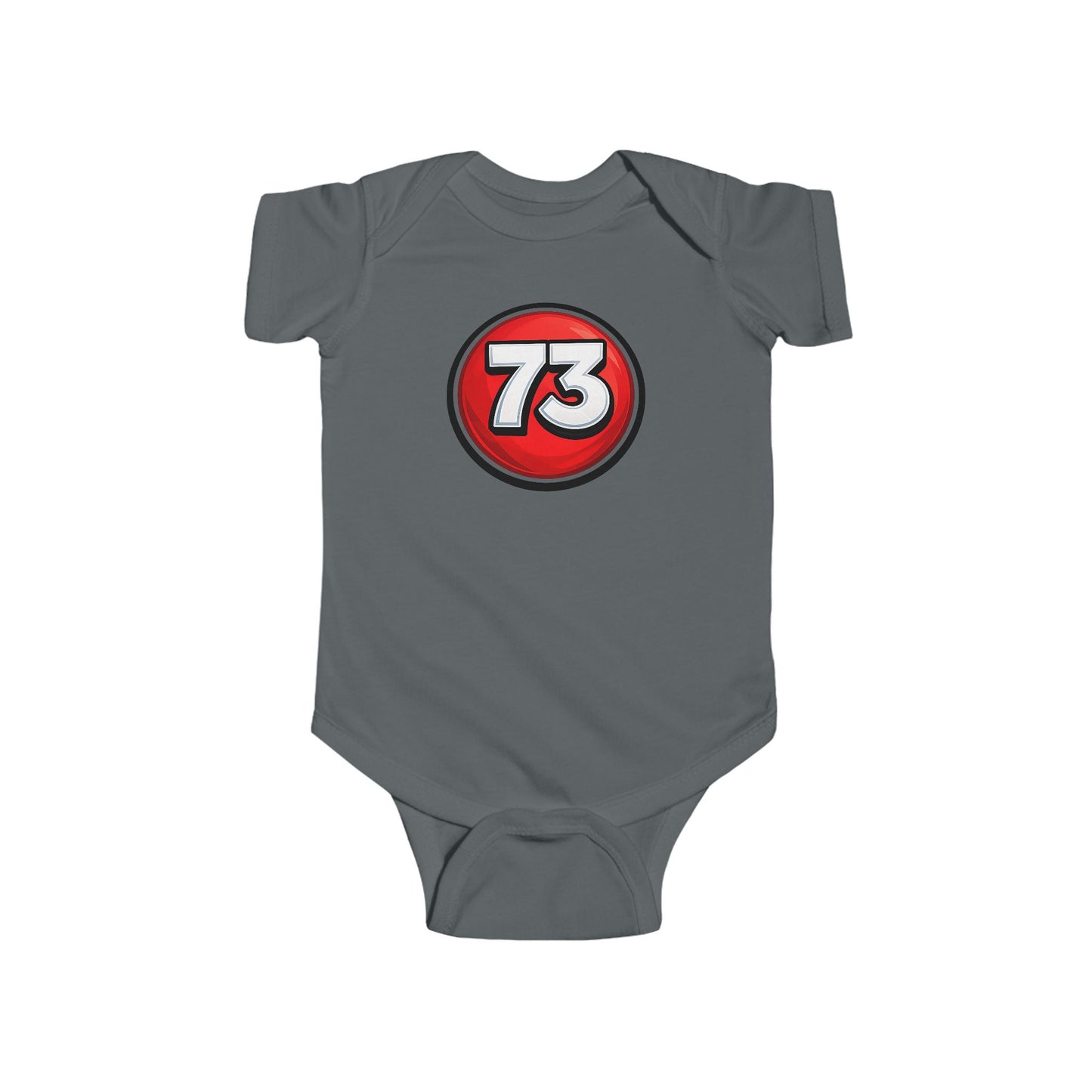 Baby Bodysuit — Red 73 Number Graphic Infant Onesie
