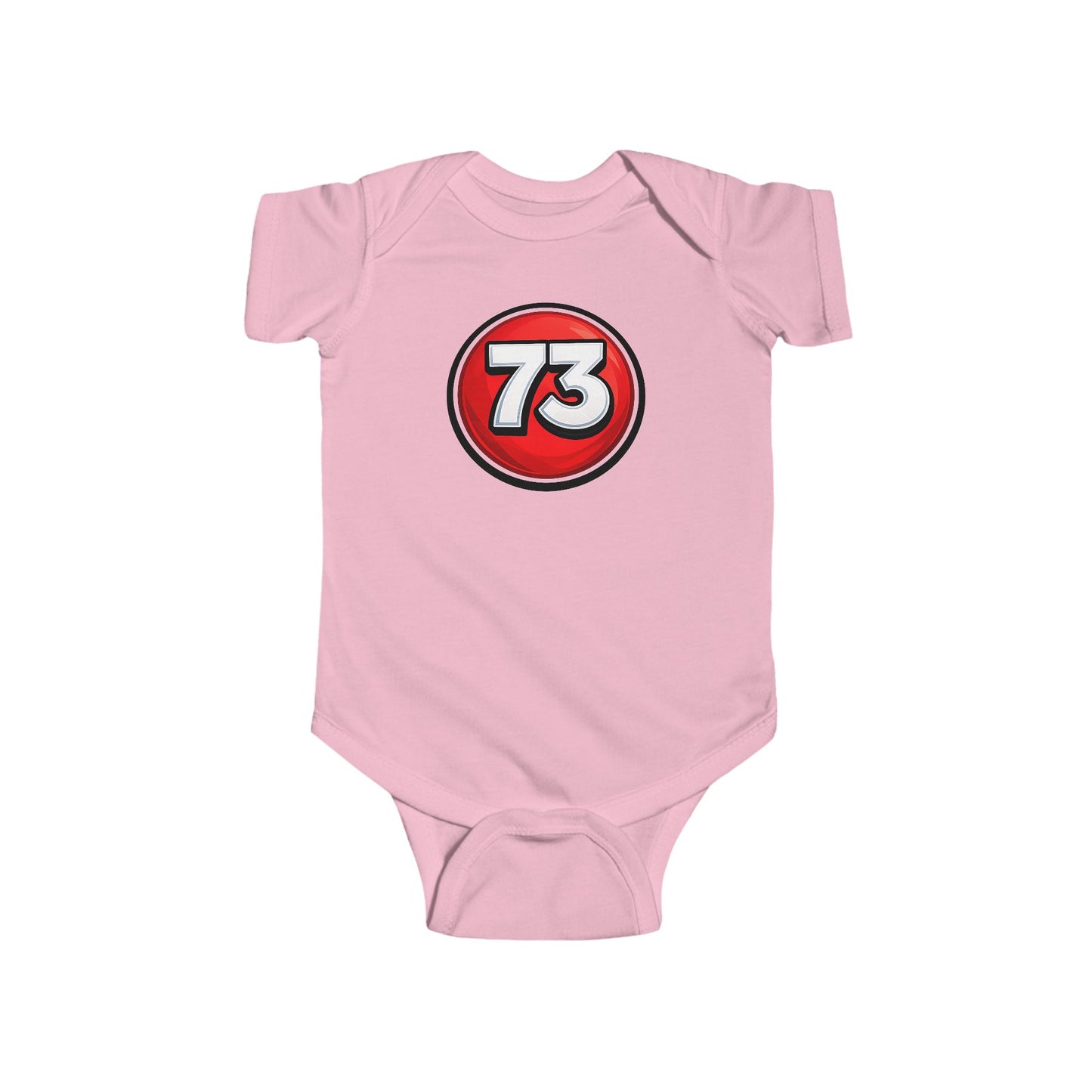 Baby Bodysuit — Red 73 Number Graphic Infant Onesie