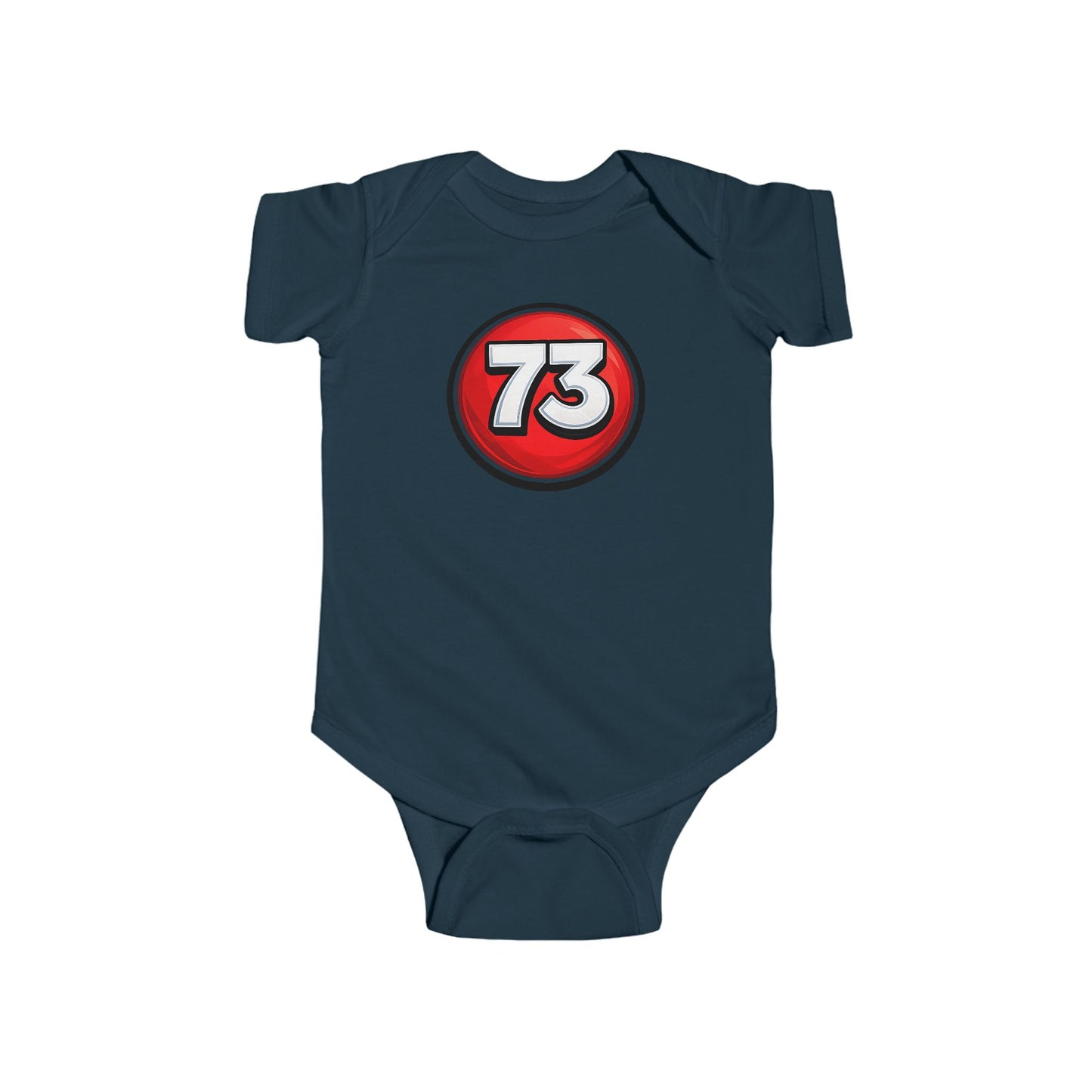 Baby Bodysuit — Red 73 Number Graphic Infant Onesie