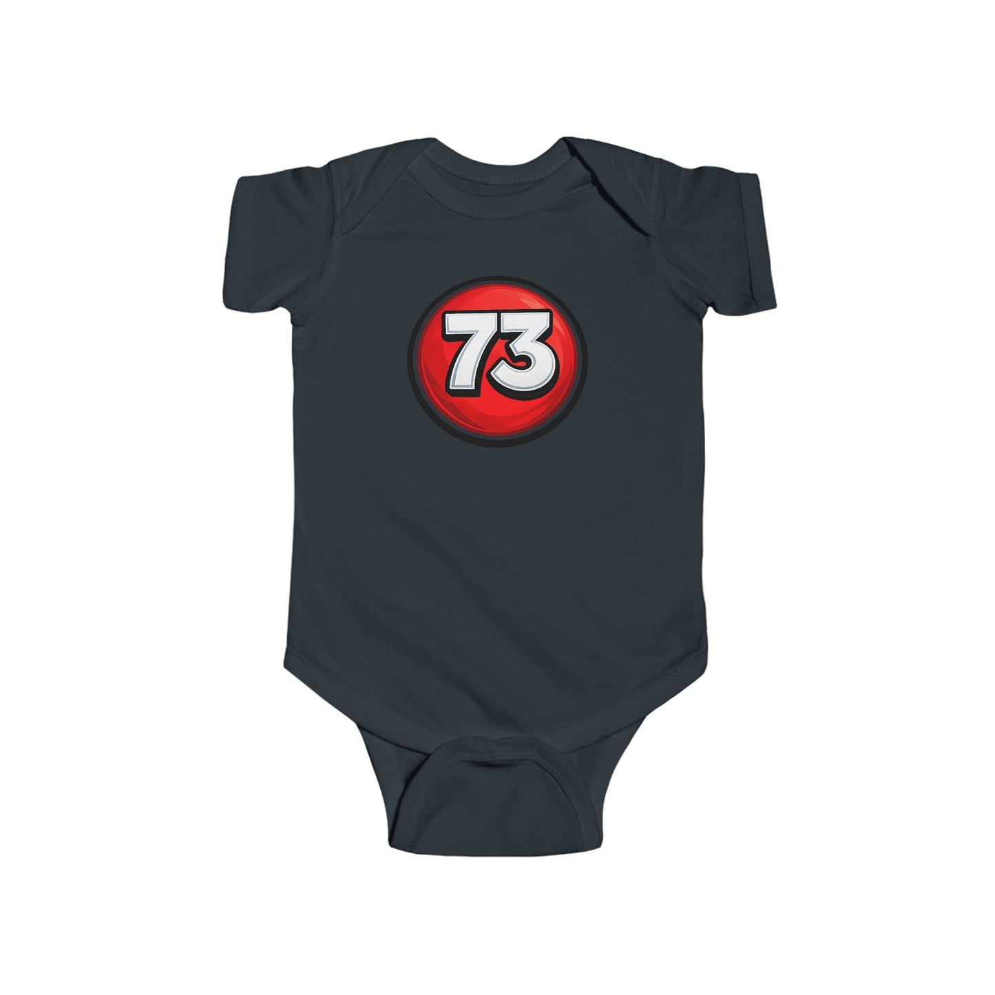 Baby Bodysuit — Red 73 Number Graphic Infant Onesie