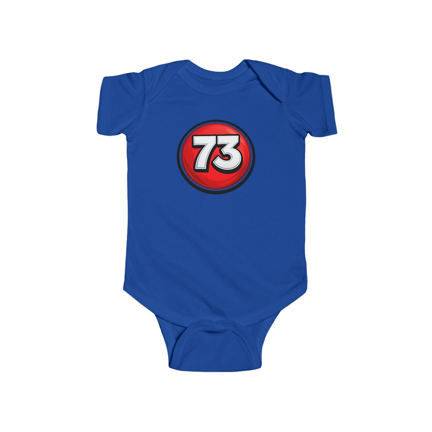 Baby Bodysuit — Red 73 Number Graphic Infant Onesie