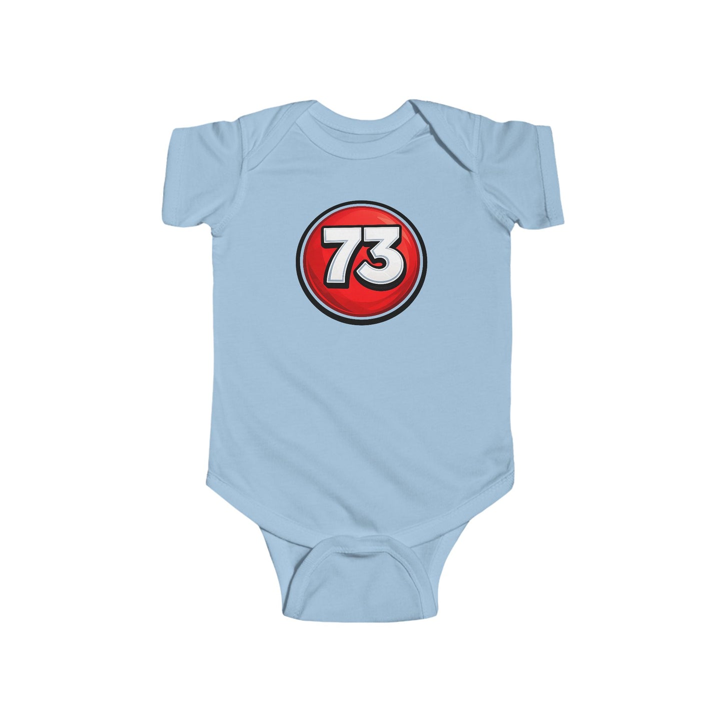 Baby Bodysuit — Red 73 Number Graphic Infant Onesie