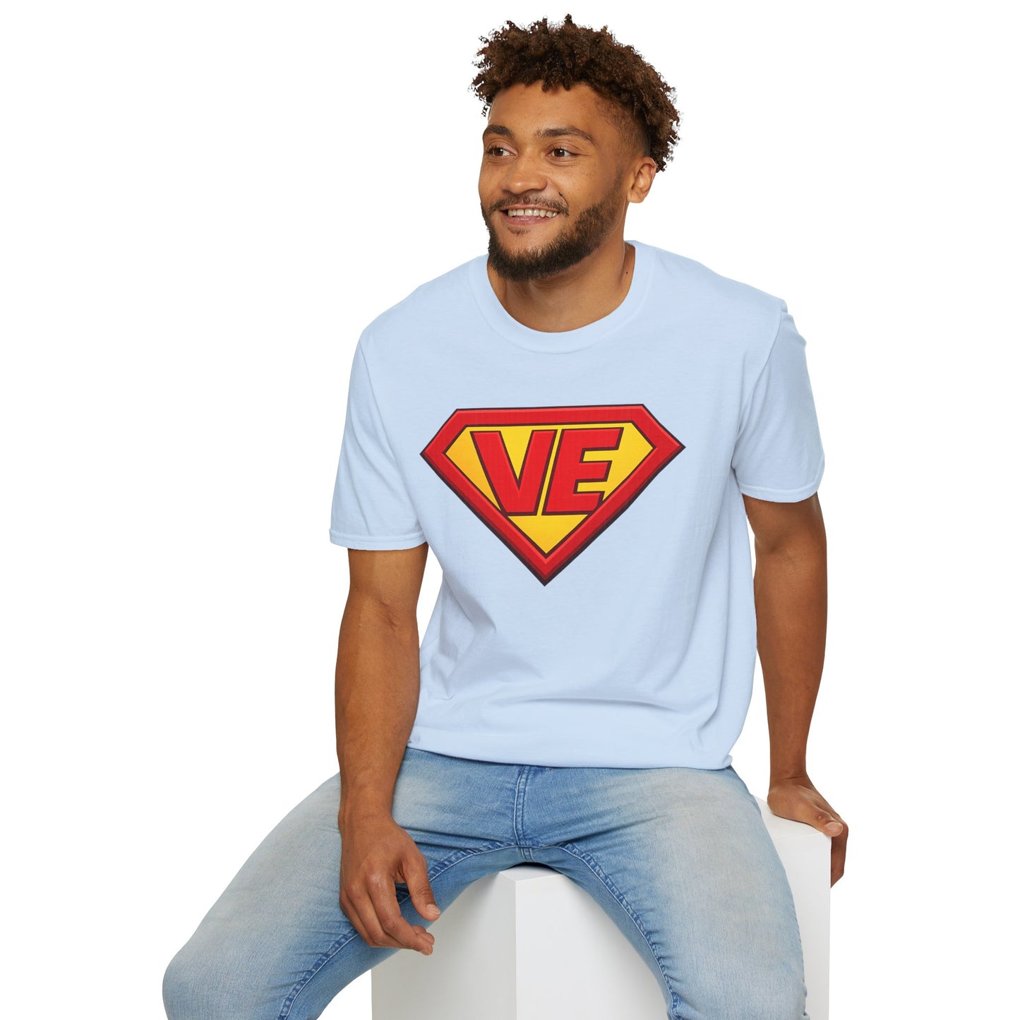 VE Superhero Logo T-Shirt — Bold Retro Graphic Tee