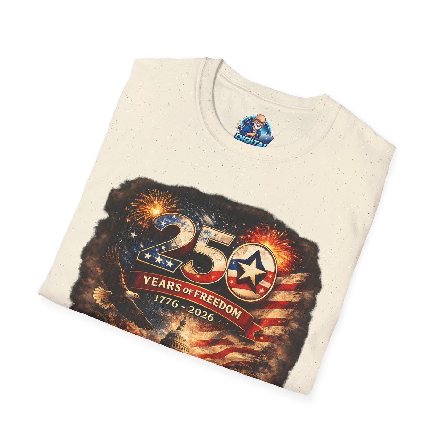 250 Years of Freedom 1776–2026 T-Shirt — Patriotic American Flag & Capitol Anniversary Tee