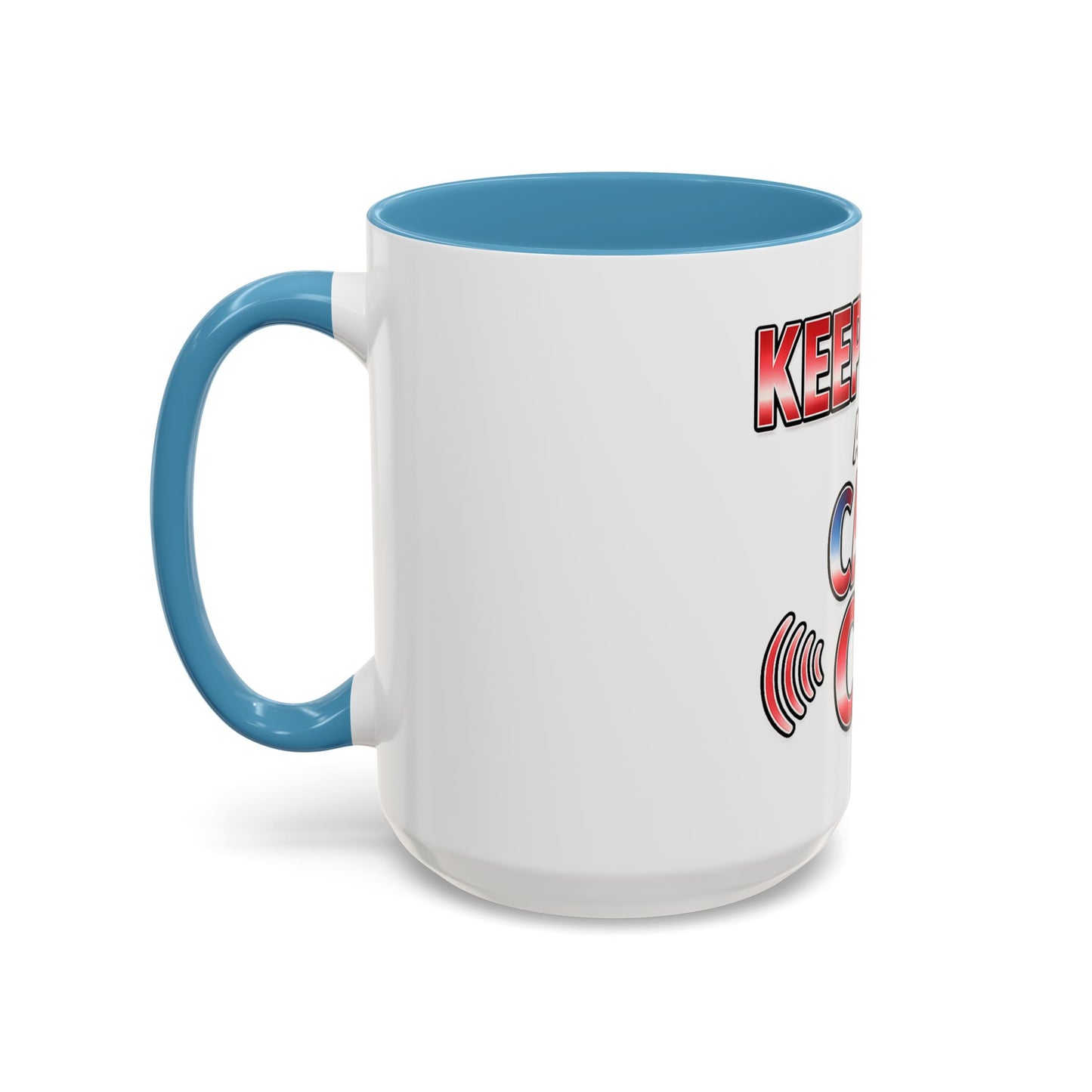 Keep Calm and Call CQ Accent Coffee Mug – Radio Operator Ham Radio Gift (11/15 oz)