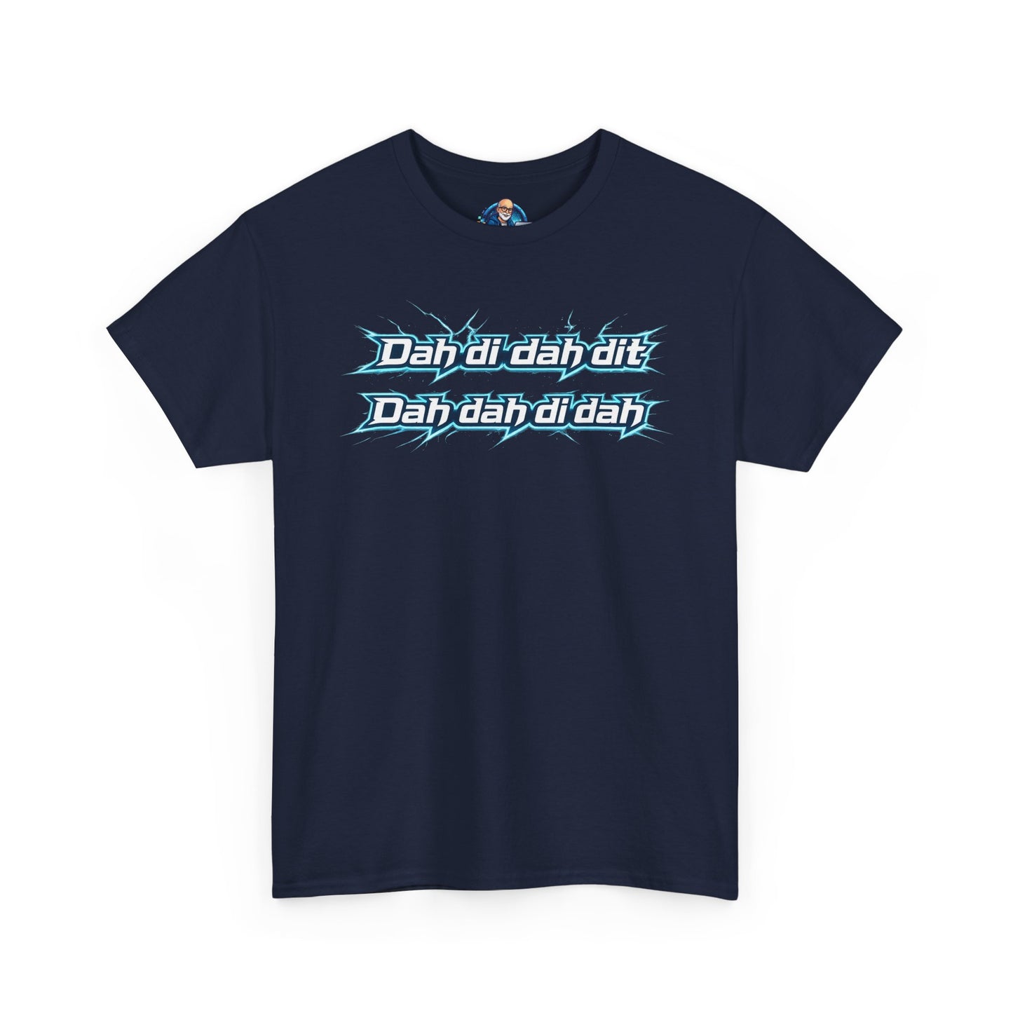 Retro Lyric Graphic Tee — "Dah dah di di dit" Blue Script