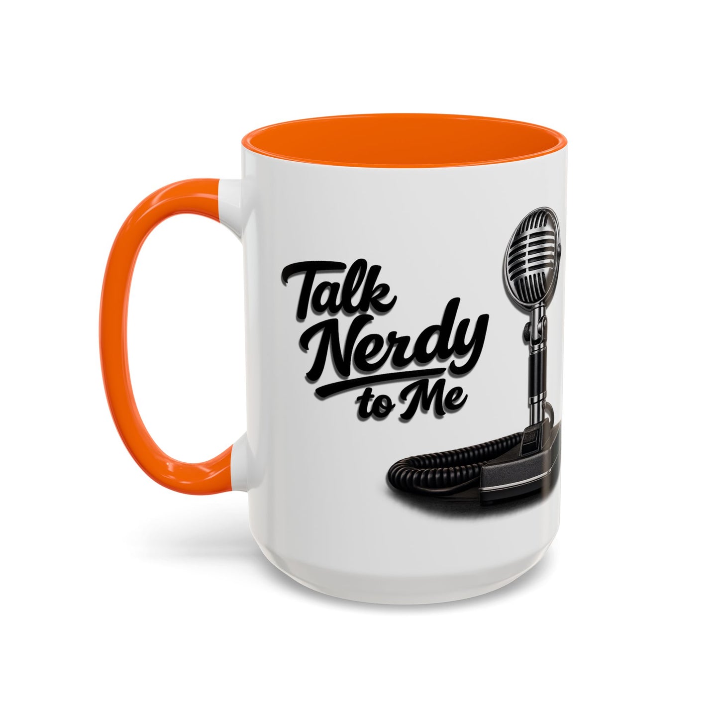 Talk Nerdy to Me Coffee Mug — Retro Ham Radio Microphone Accent Mug (11/15 oz)